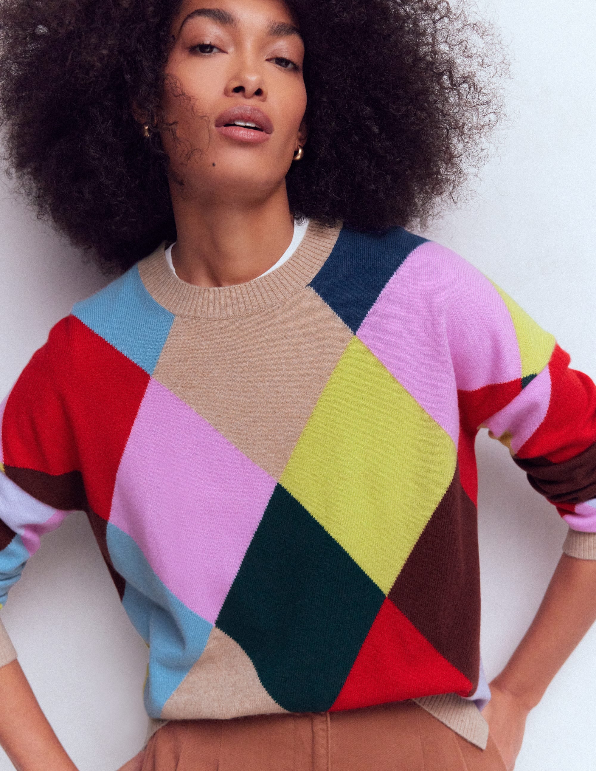 Anastasia Cashmere Jumper-Multi Harlequin Jumper - Image 1