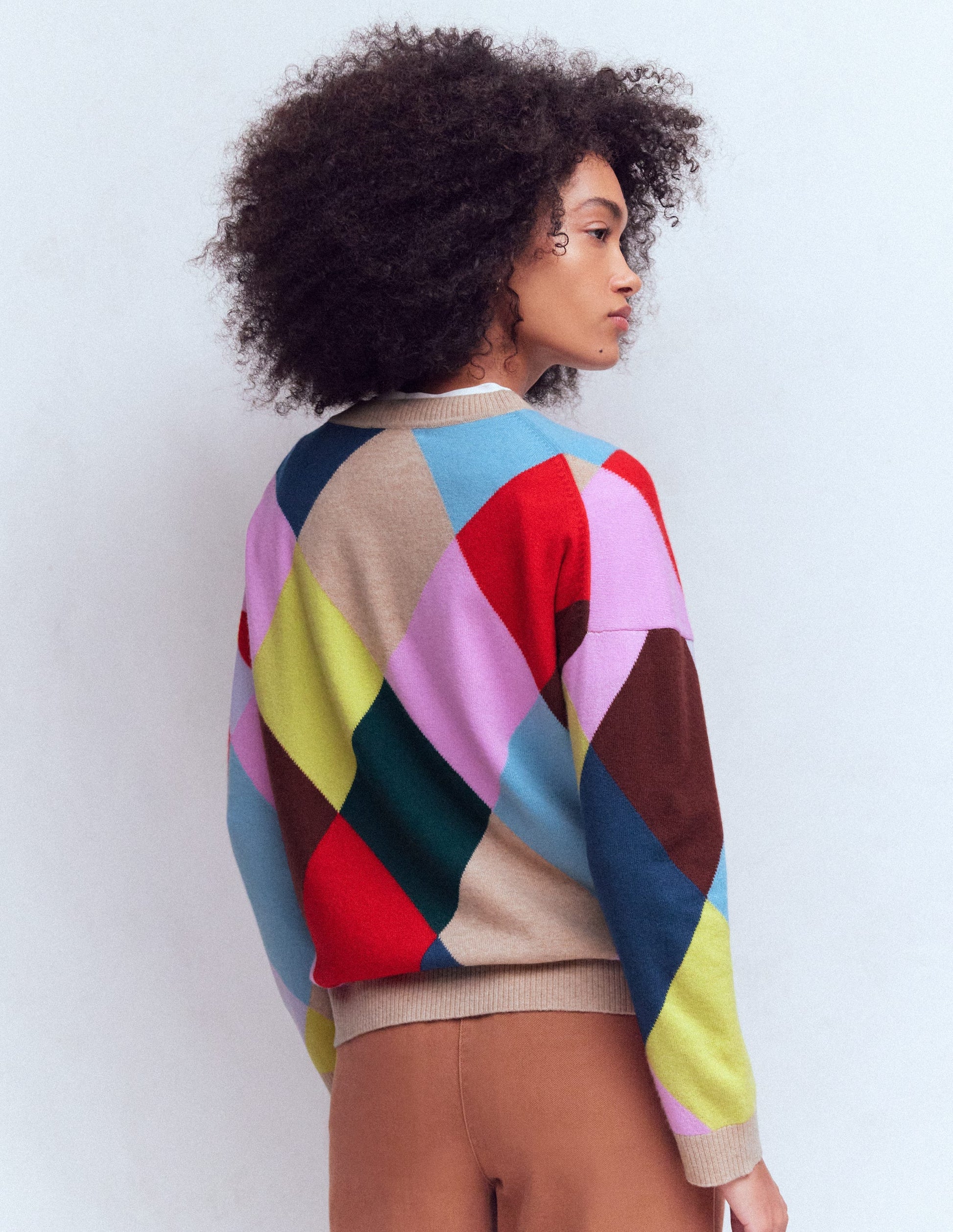 Anastasia Cashmere Jumper-Multi Harlequin Jumper-4