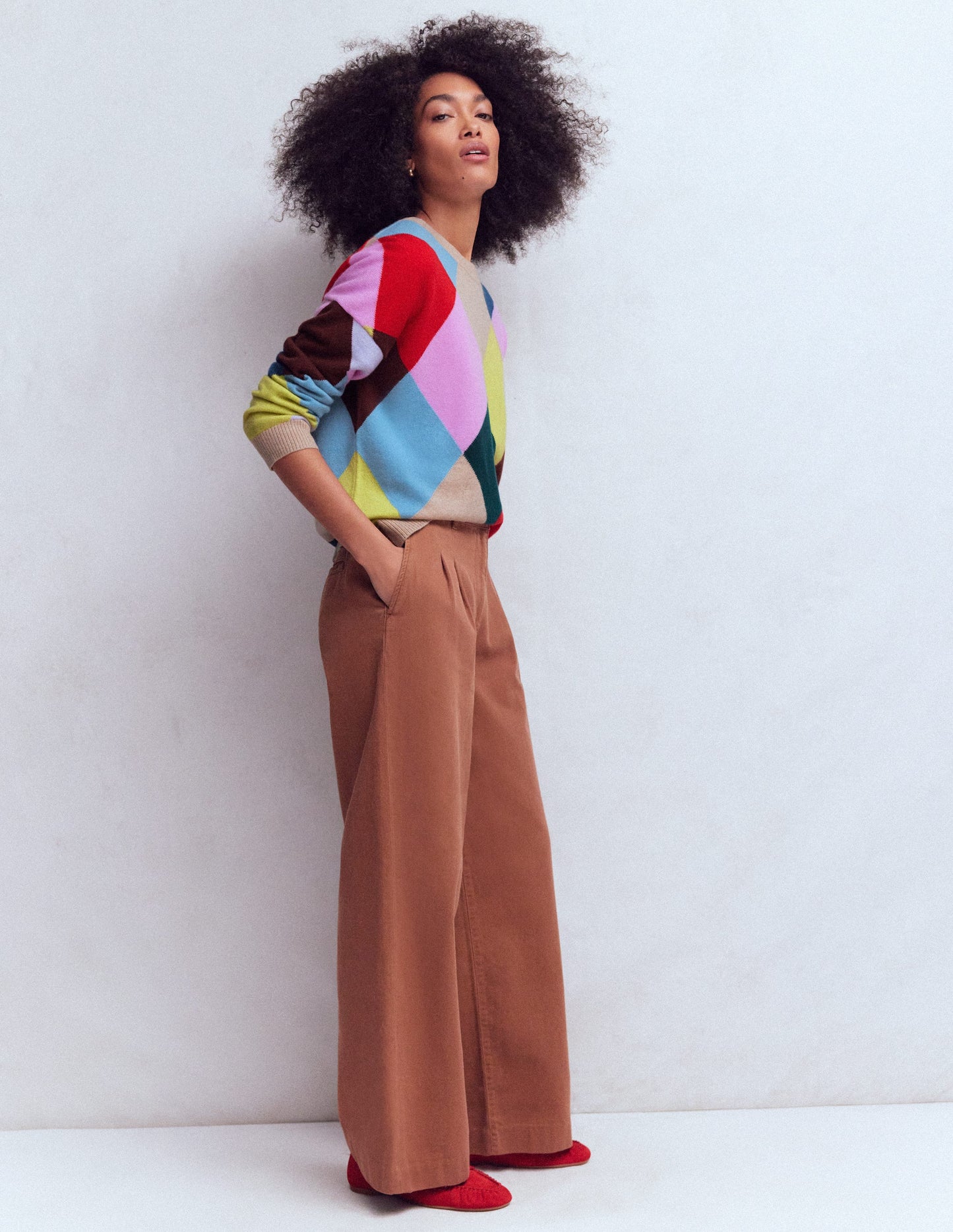 Anastasia Cashmere Jumper-Multi Harlequin Jumper