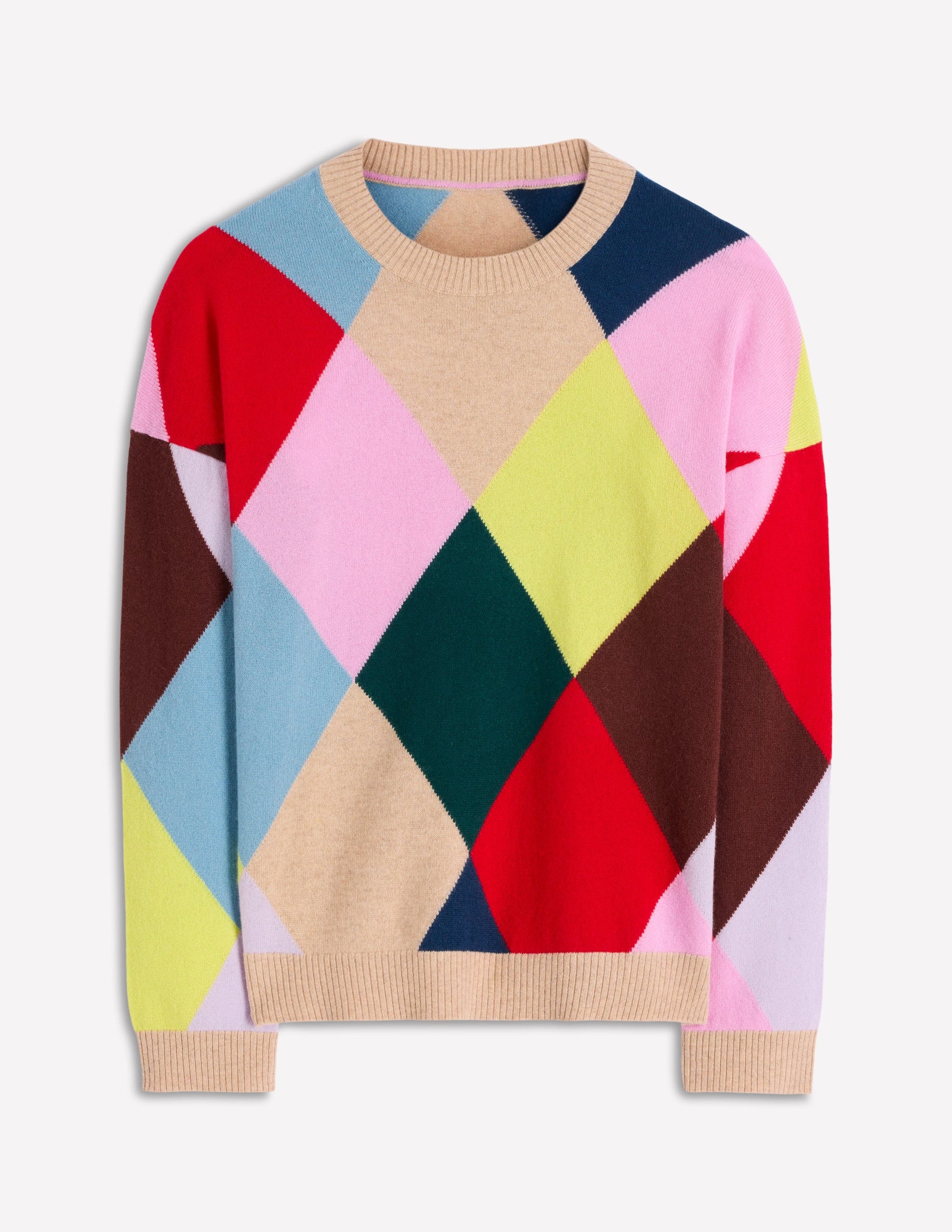 Anastasia Cashmere Jumper-Multi Harlequin Jumper-7