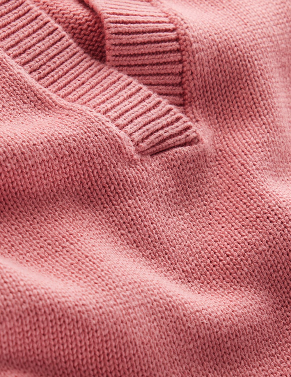 Cotton Henley Jumper-Dusty Rose-6