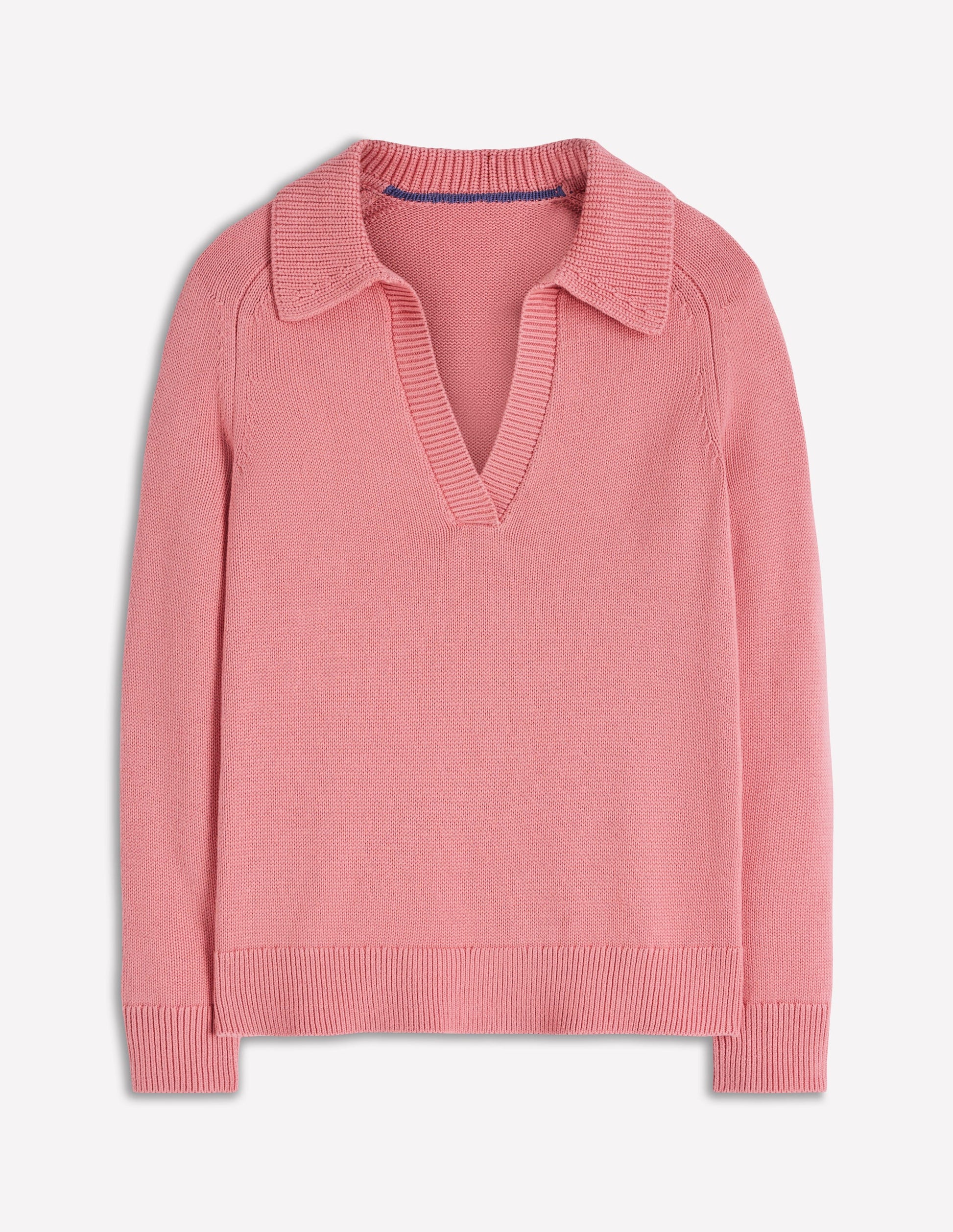 Cotton Henley Jumper-Dusty Rose-5