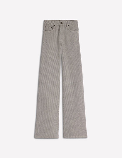 High Rise Wide Leg Jeans-Blue Stripe-7