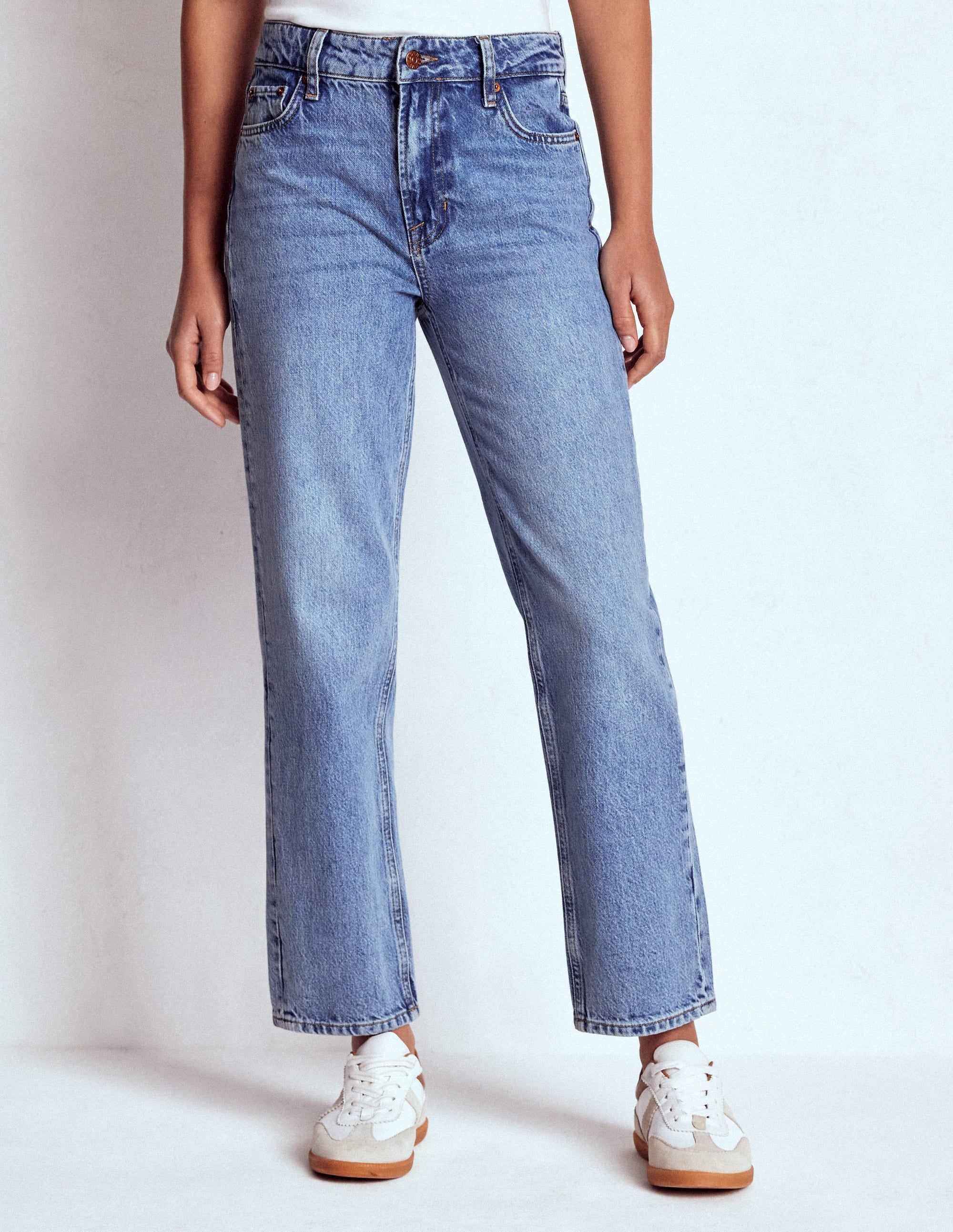 High Rise Straight Leg Jeans-Light Wash - Image 1