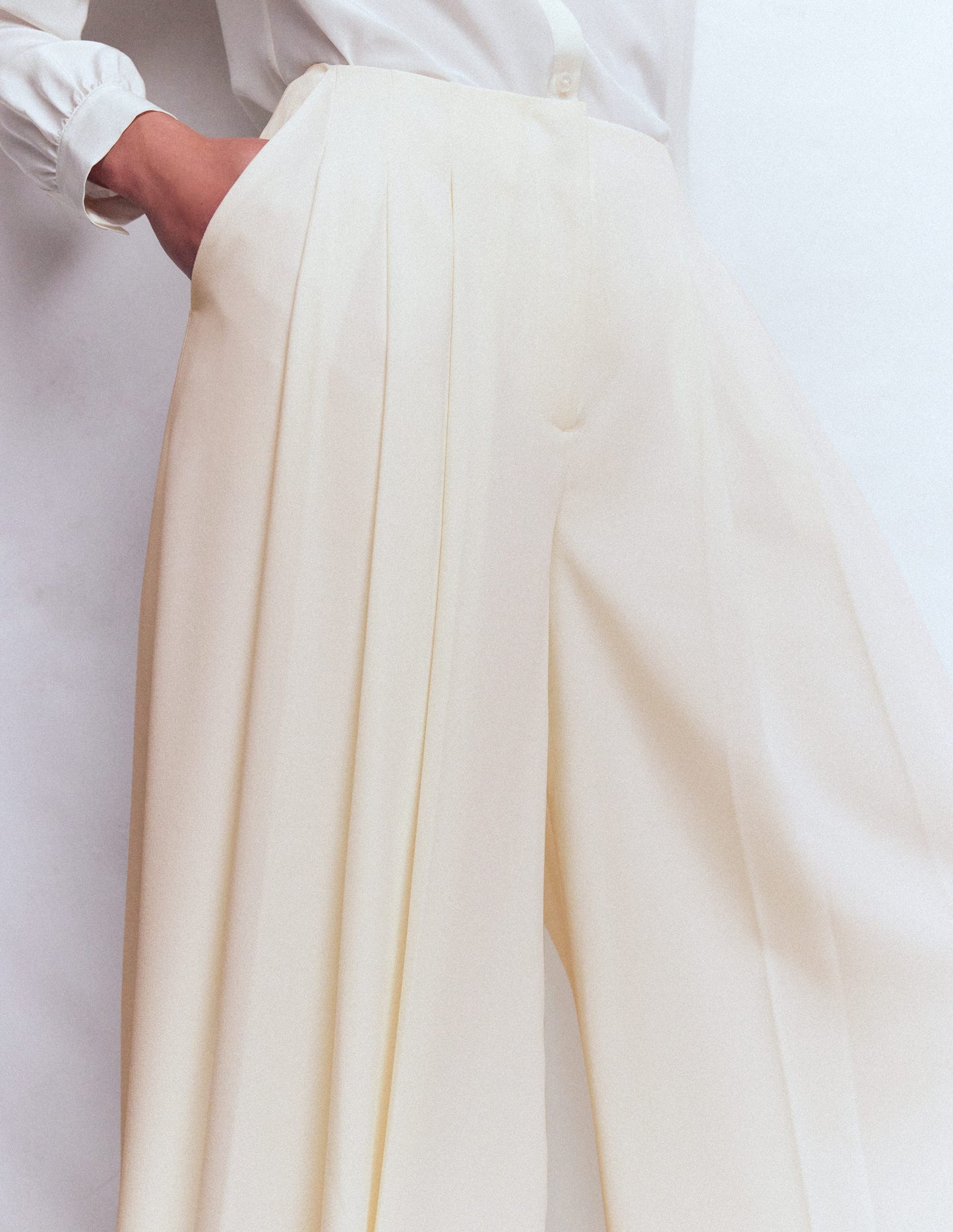 Regent Wide Leg Trousers-Ivory