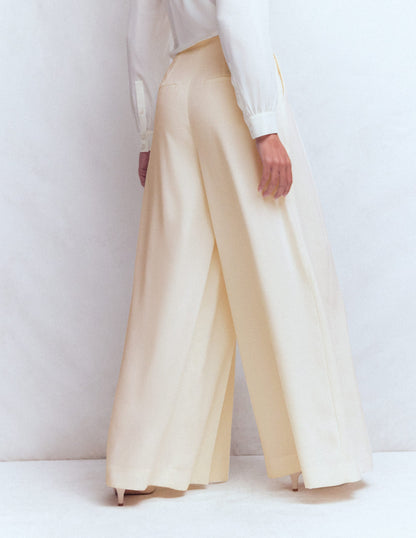 Regent Wide Leg Trousers-Ivory-3