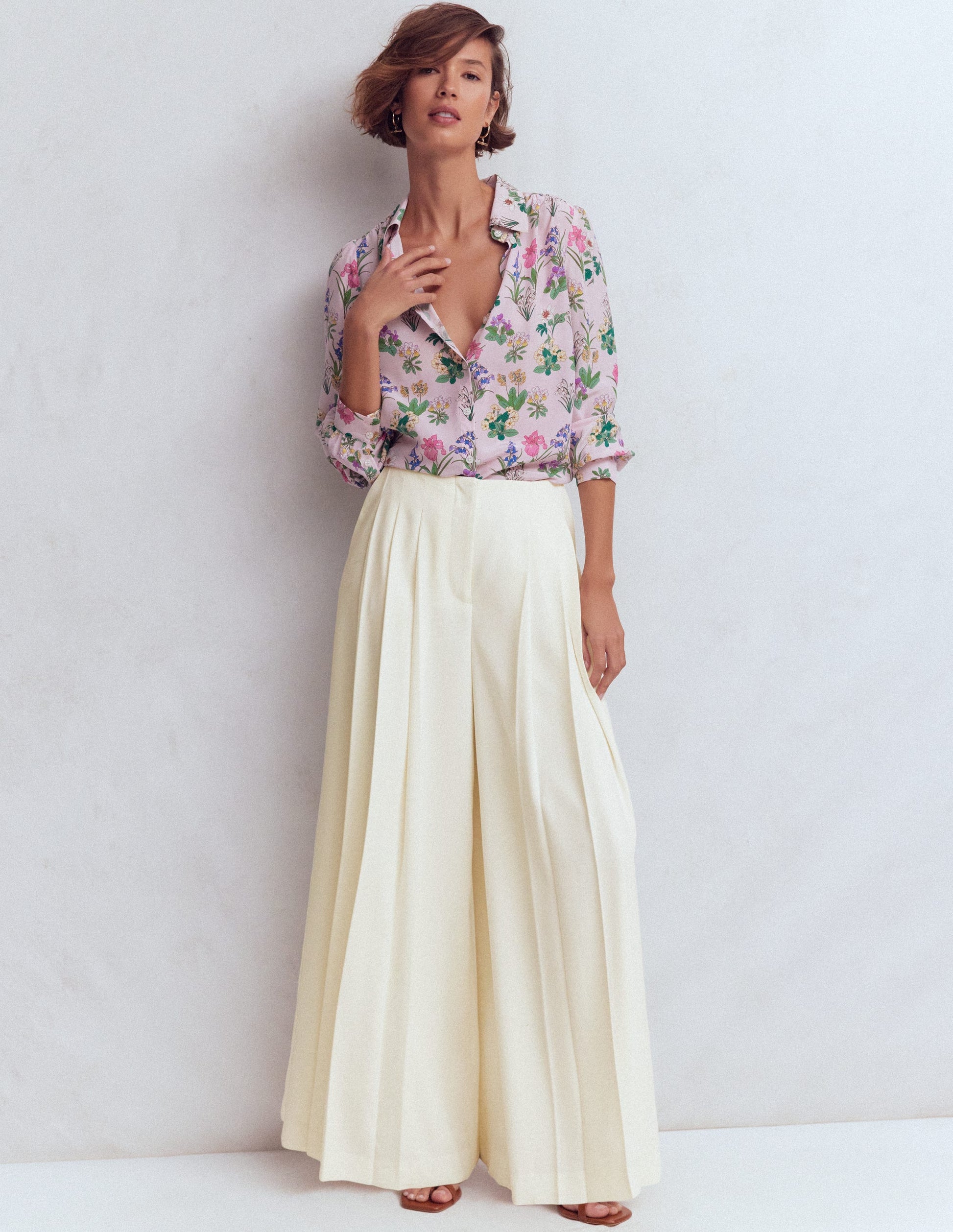 Regent Wide Leg Trousers-Ivory-5