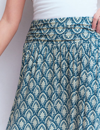 Rosaline Jersey Skirt-Blue, Petal Terrace-2