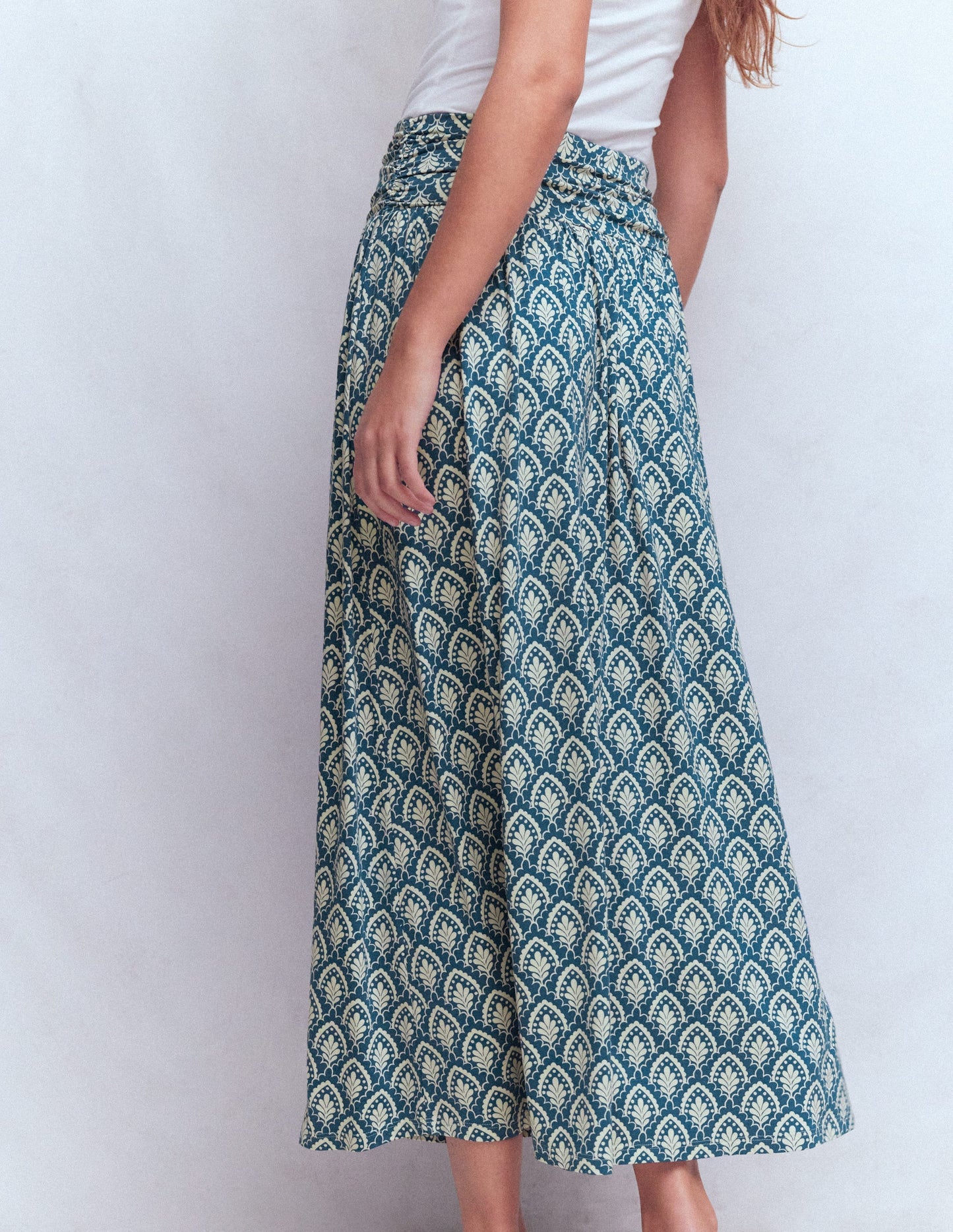Rosaline Jersey Skirt-Blue, Petal Terrace