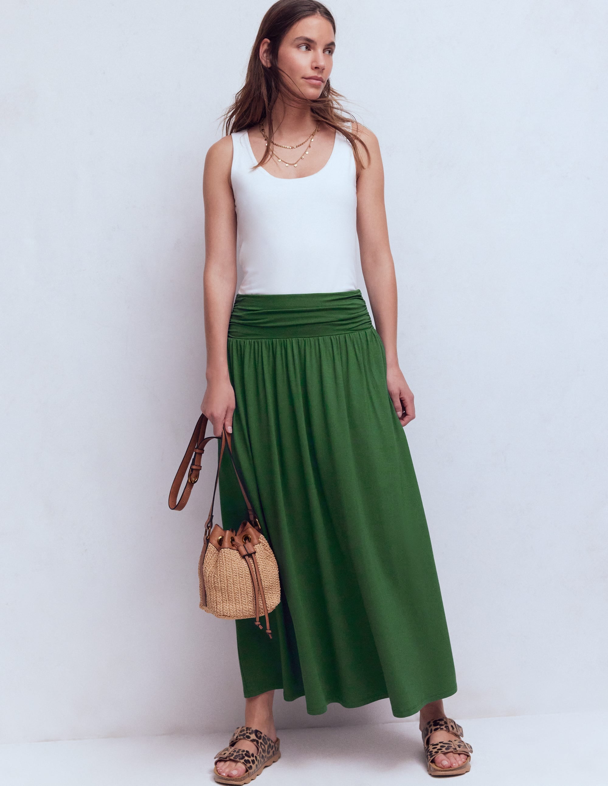 Rosaline Jersey Skirt-Hunter Green - Image 1