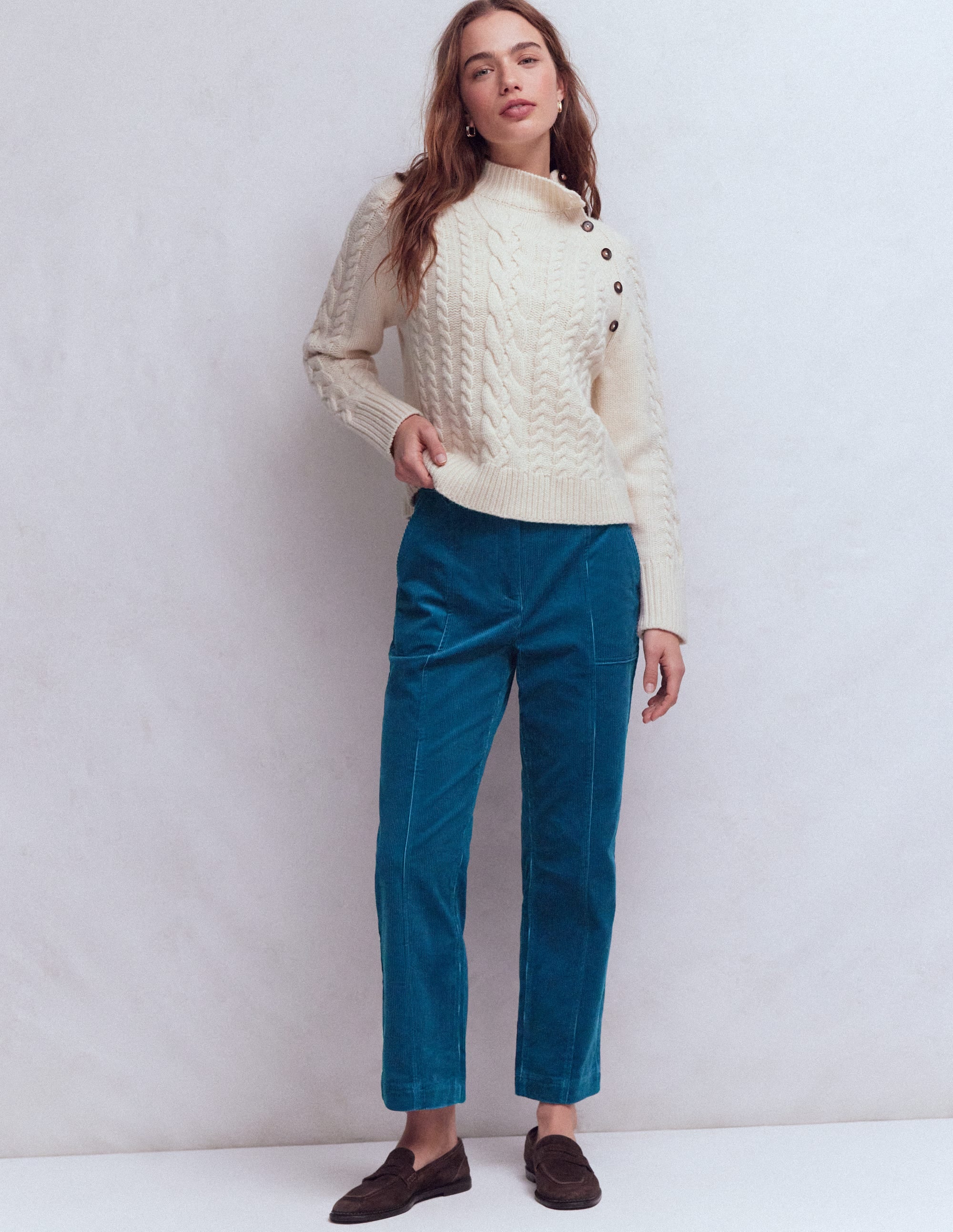 Pimlico Cord Trousers-Indigo Blue - Image 1