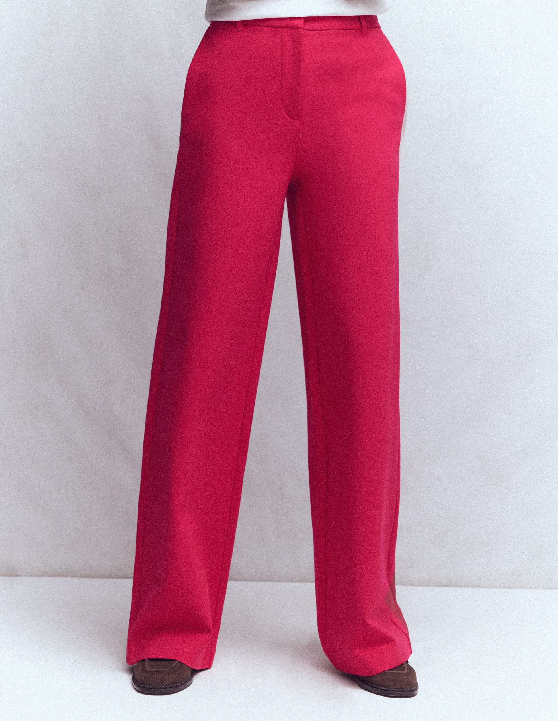 Belgravia Ponte Trousers-Pomegranate-4
