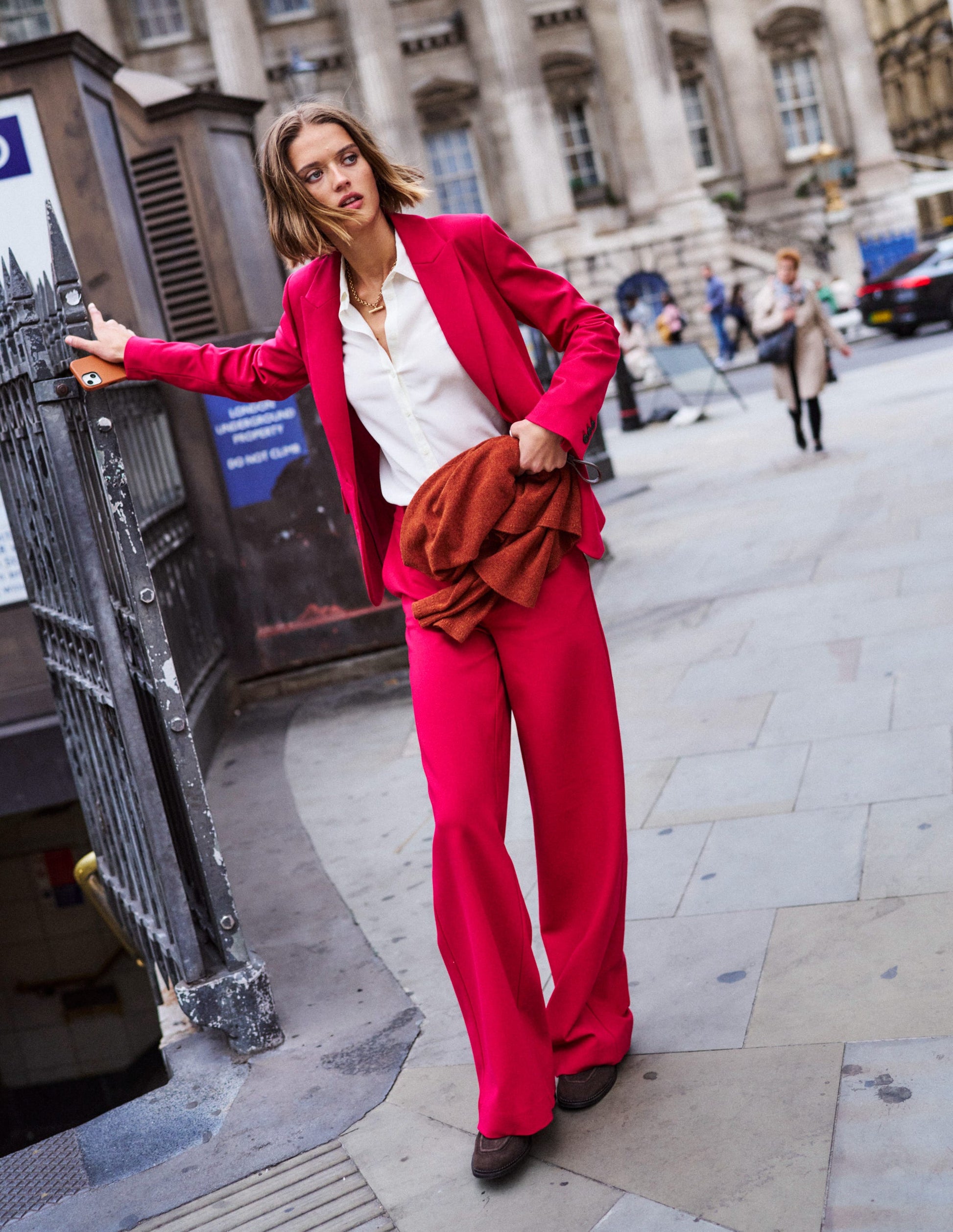 Belgravia Ponte Trousers-Pomegranate-1