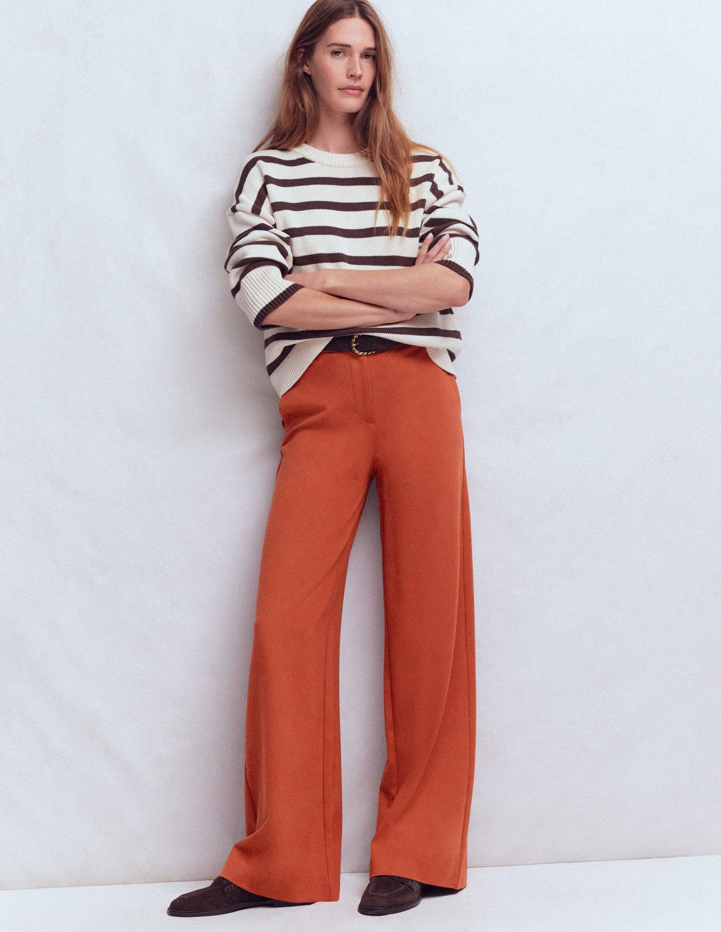 Belgravia Ponte Trousers-Burnt Orange