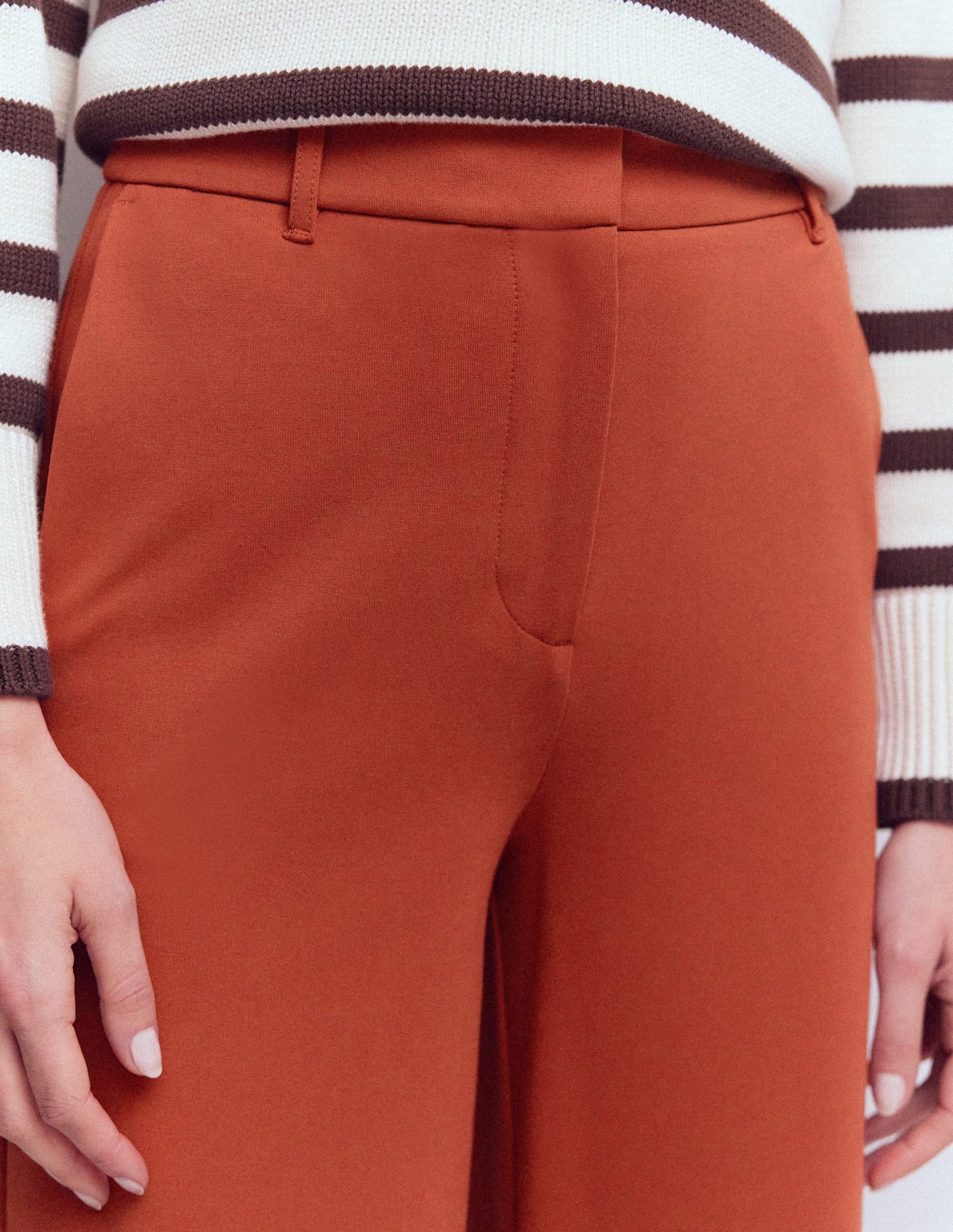 Belgravia Ponte Trousers-Burnt Orange-2