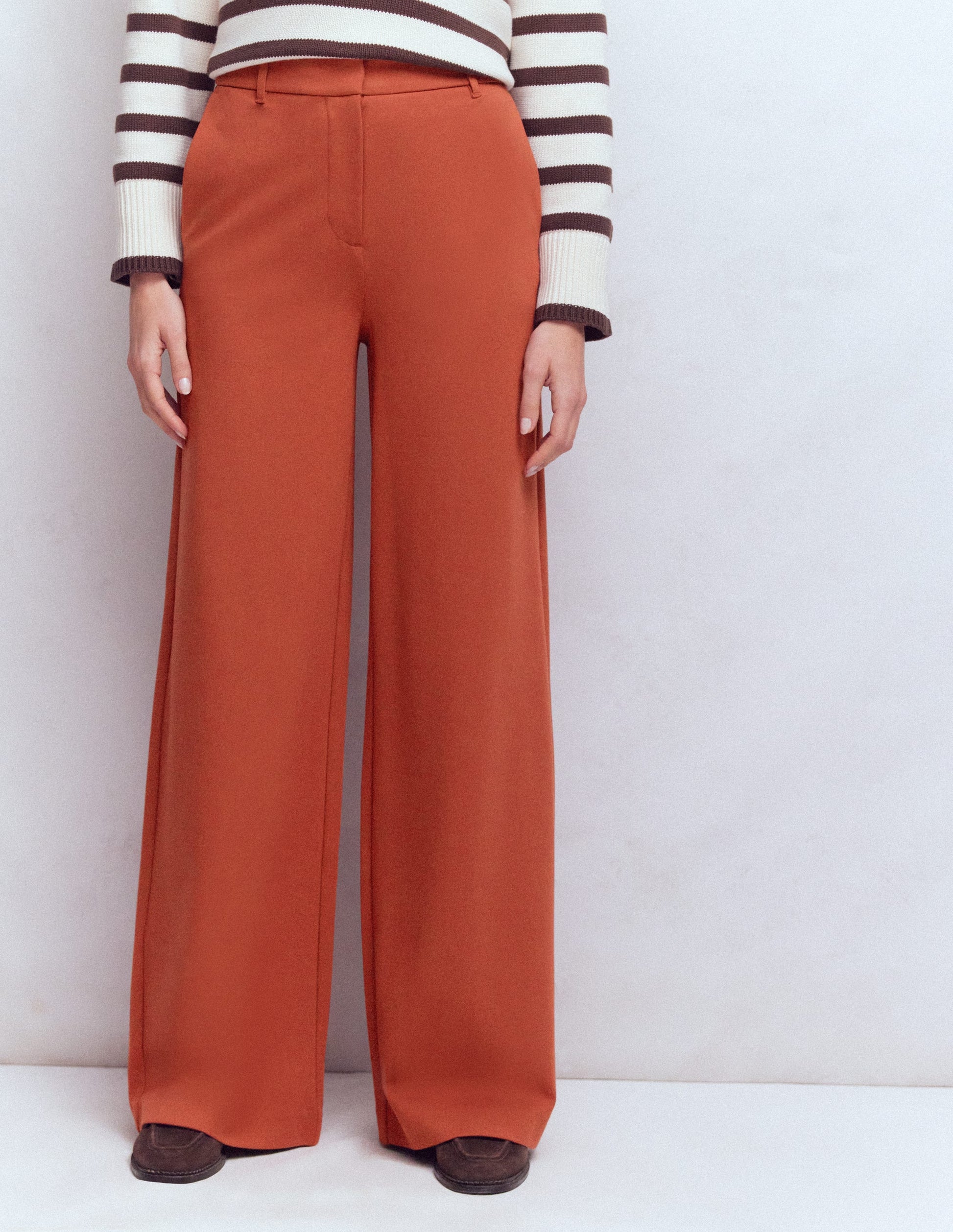 Belgravia Ponte Trousers-Burnt Orange-4