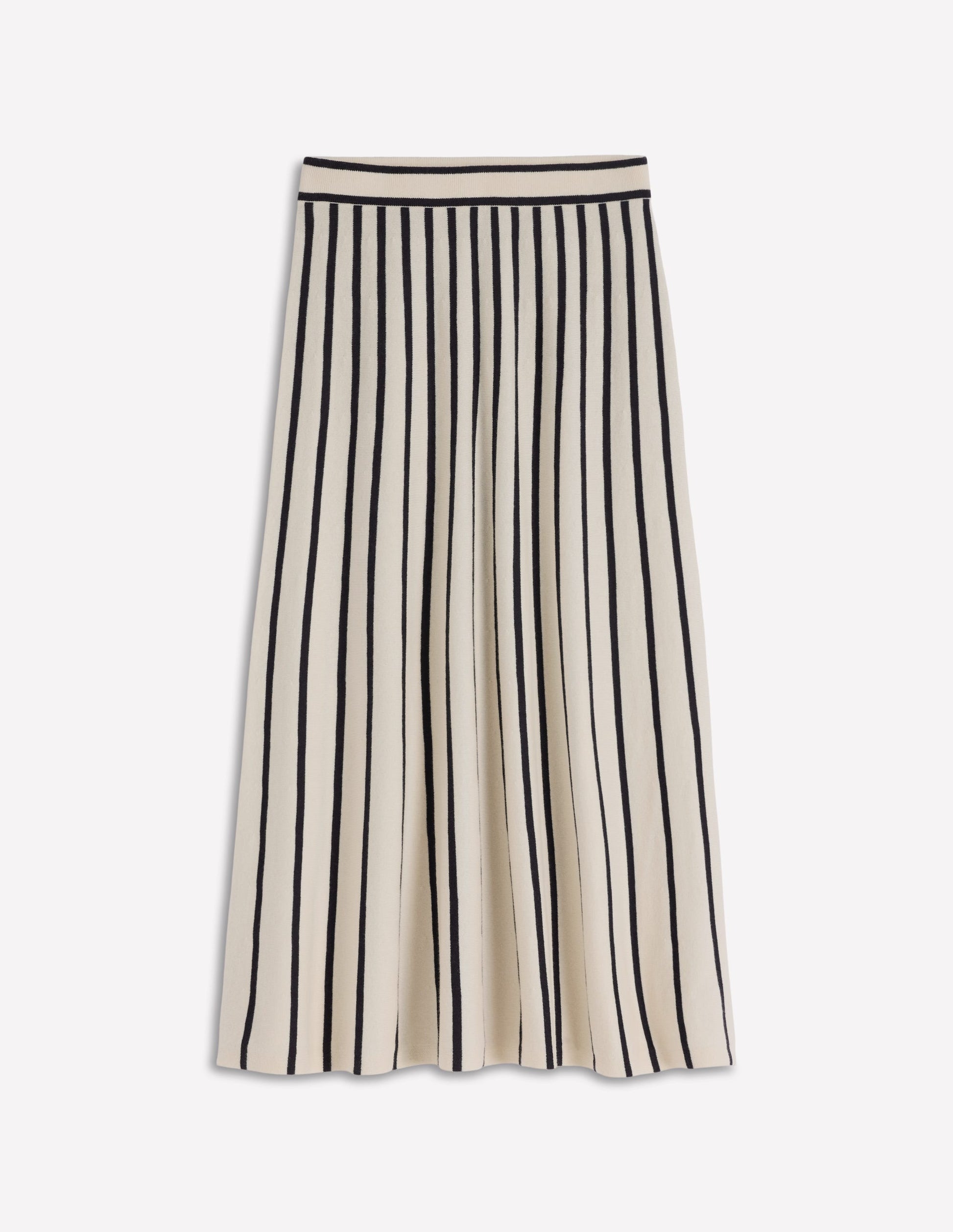 Liz Knitted Midi Skirt-Ivory Stripe-6