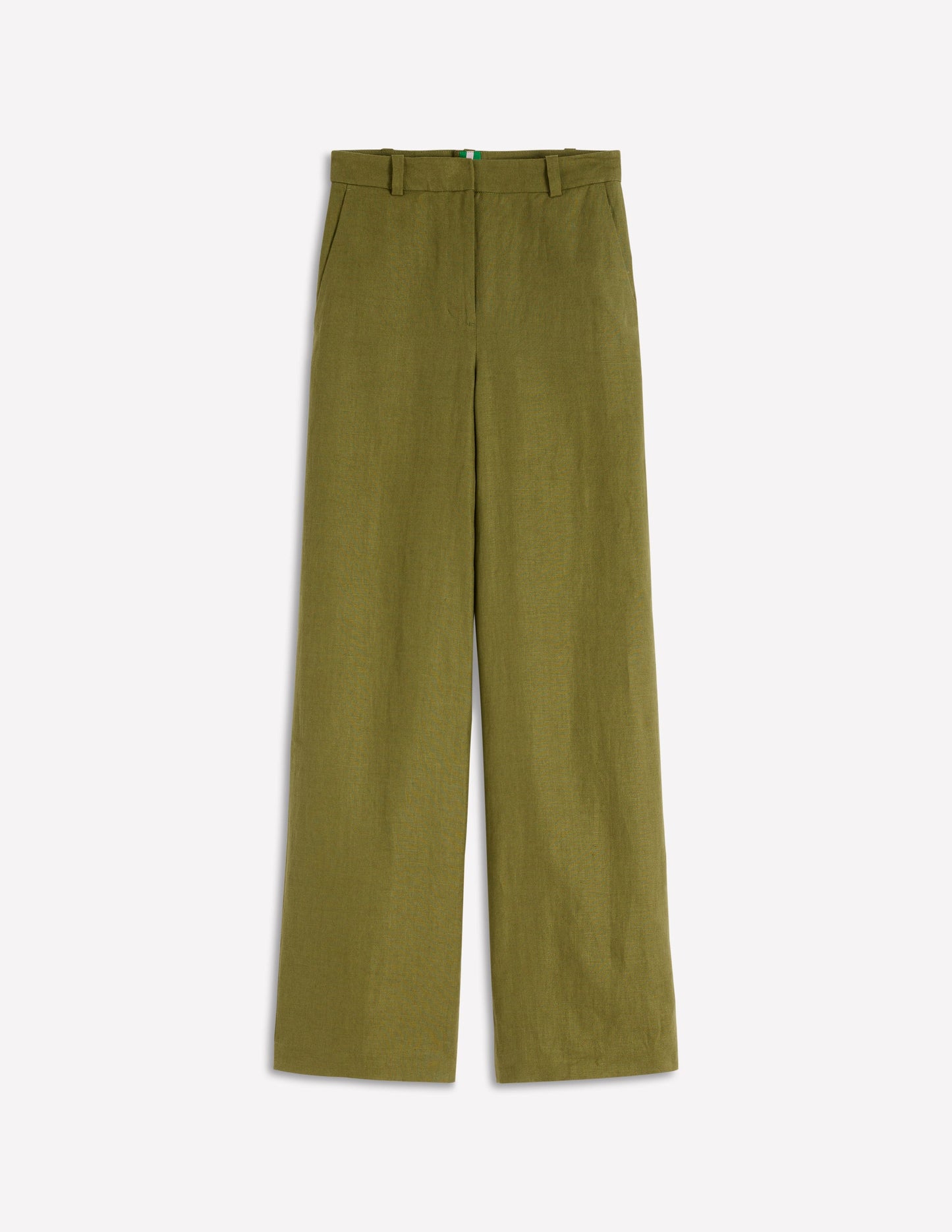 Belgravia Linen Trousers-Olive Green