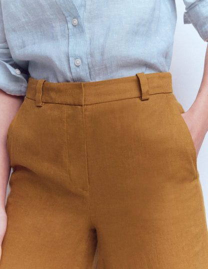 Belgravia Linen Trousers-GINGERBREAD-2