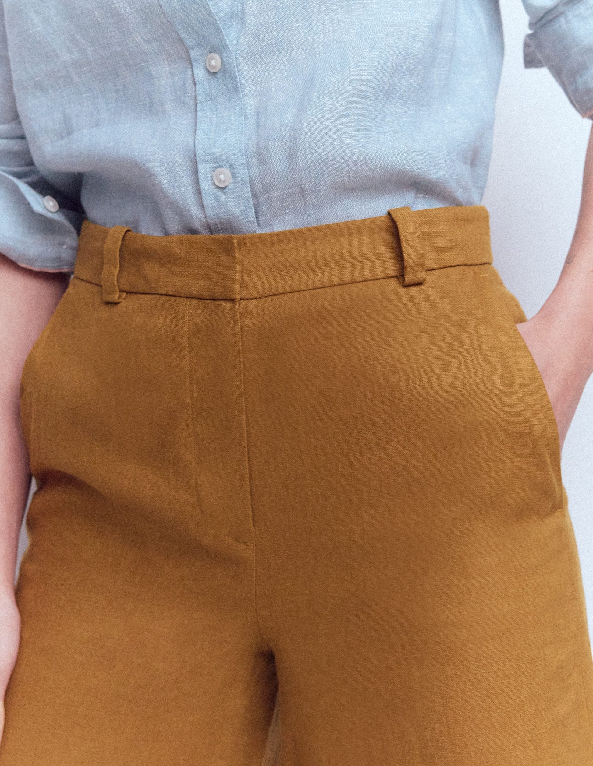 Belgravia Linen Trousers-Gingerbread-2