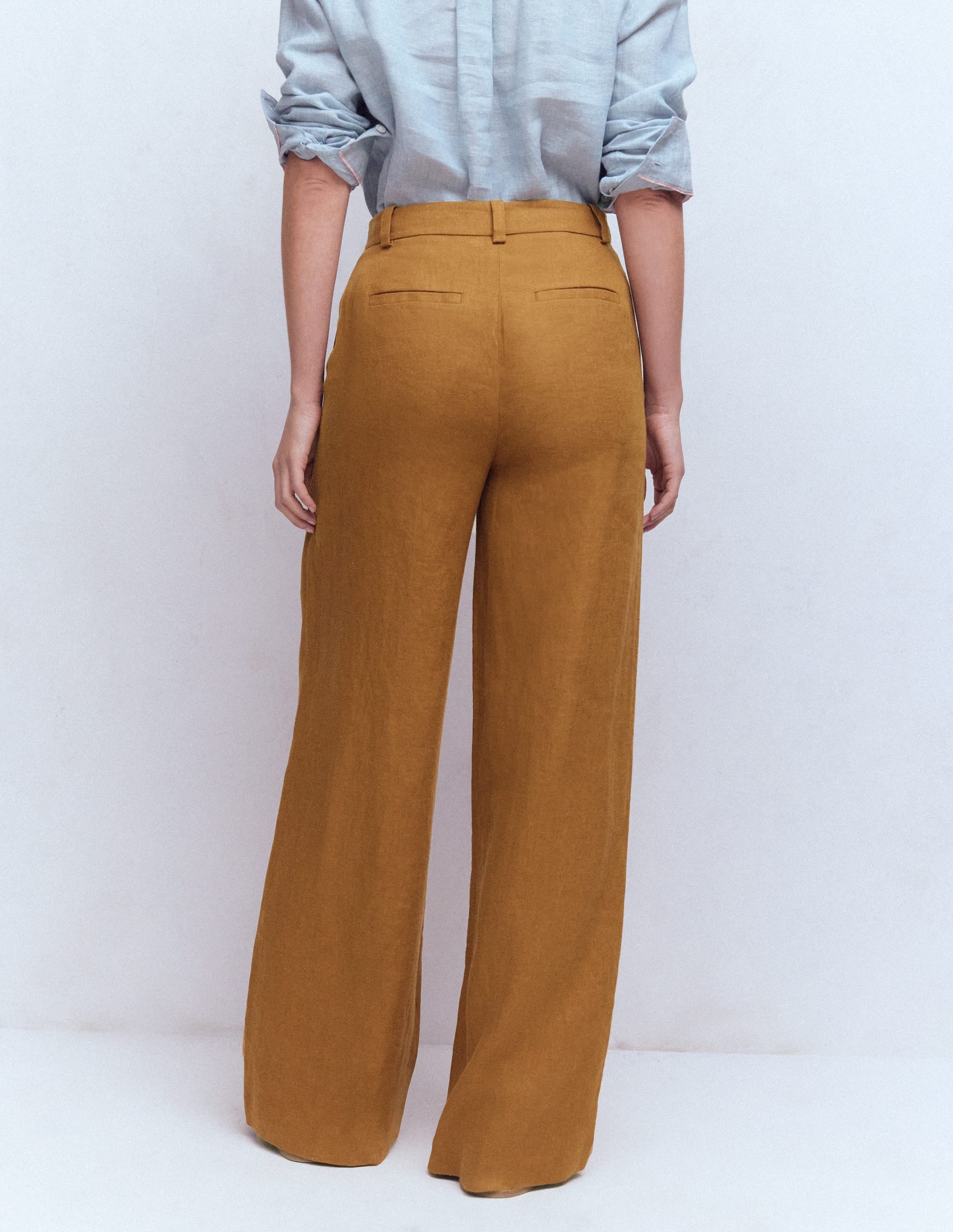 Belgravia Linen Trousers-GINGERBREAD | Boden Global