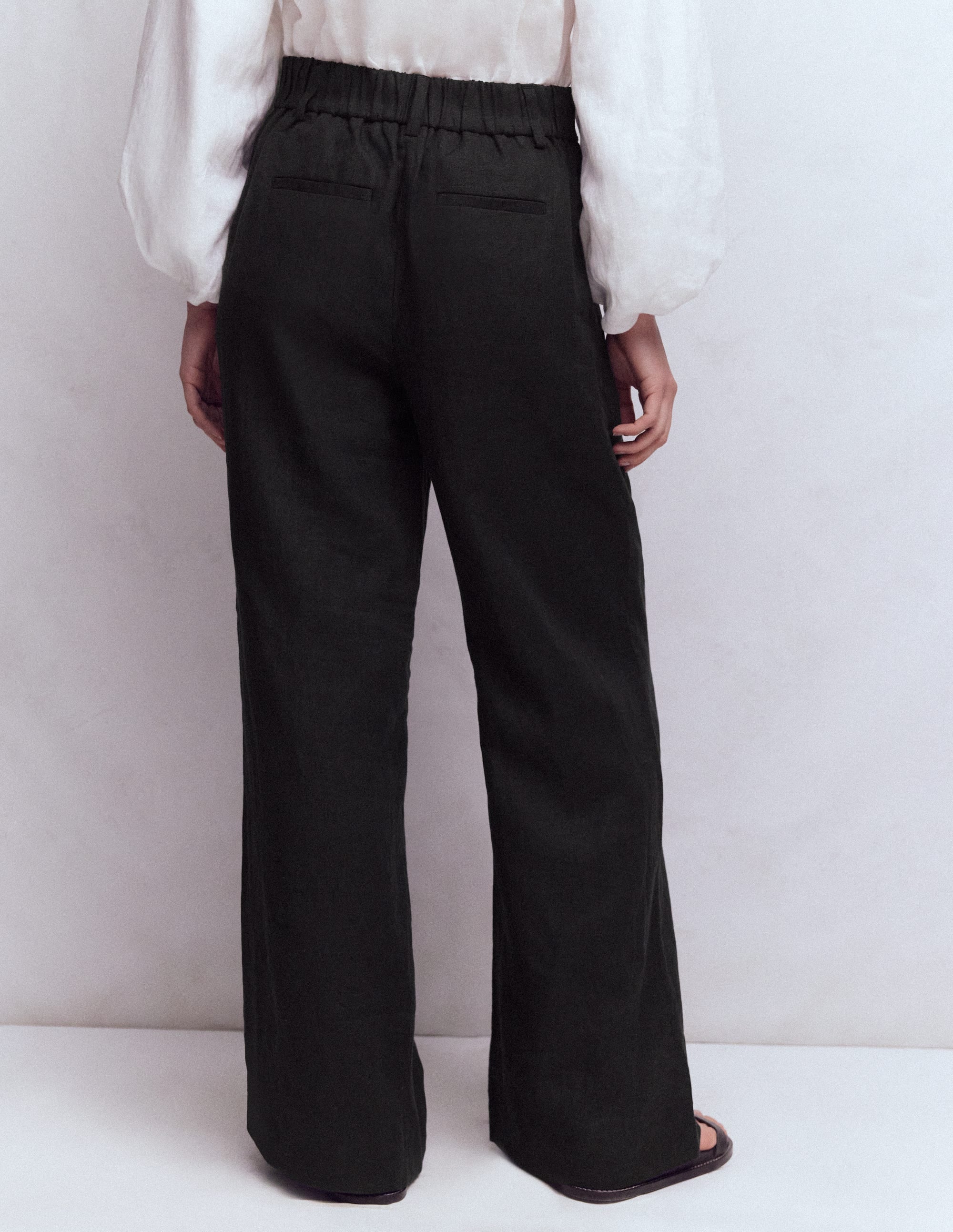 Kensington Linen Trousers-Black - Image 3