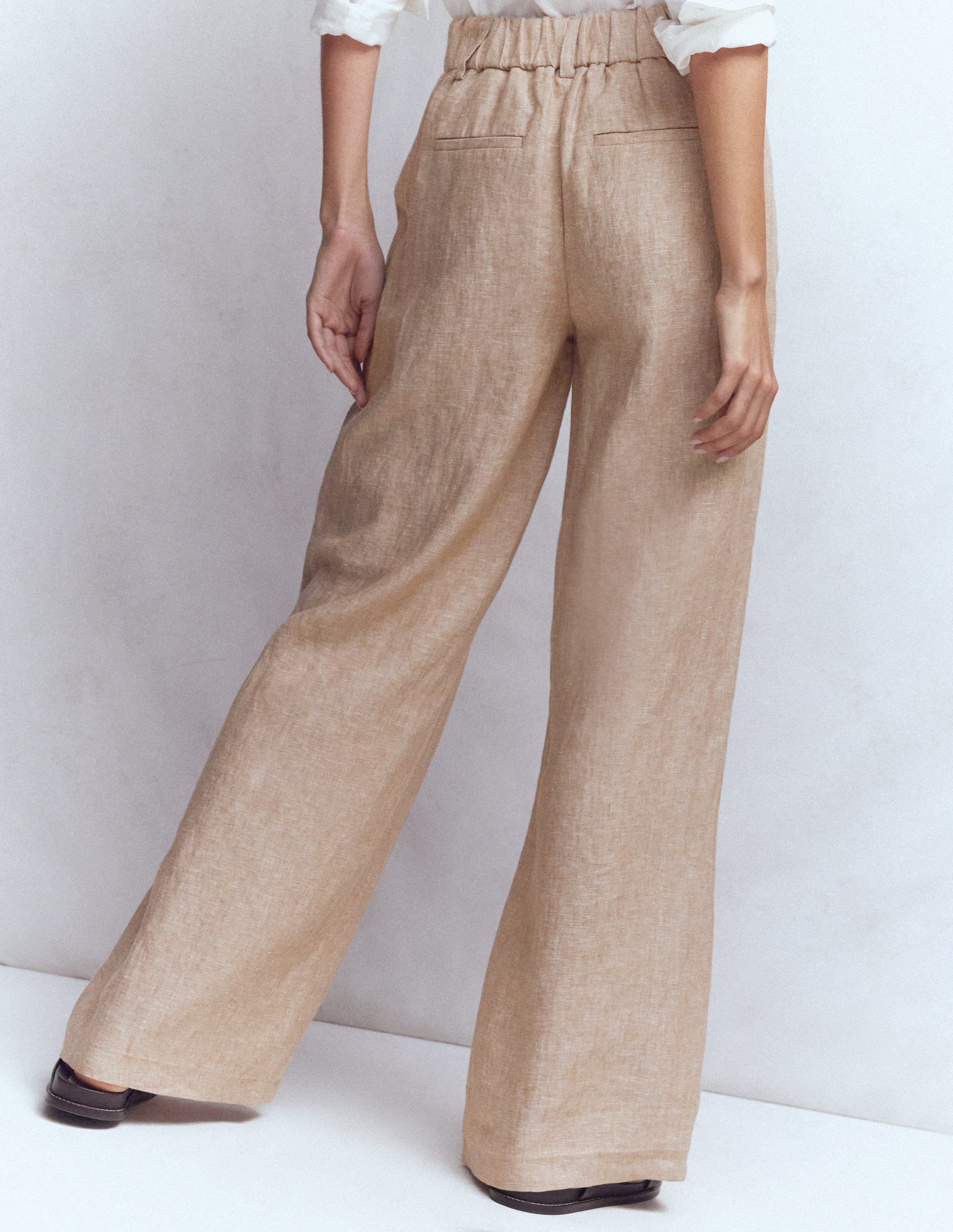 Kensington Linen Trousers-Cappuccino Chambray - Image 3