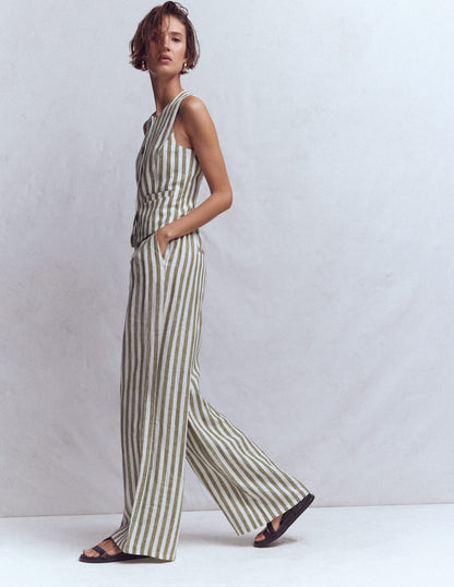 Kensington Linen Trousers-Mayfly Stripe-1