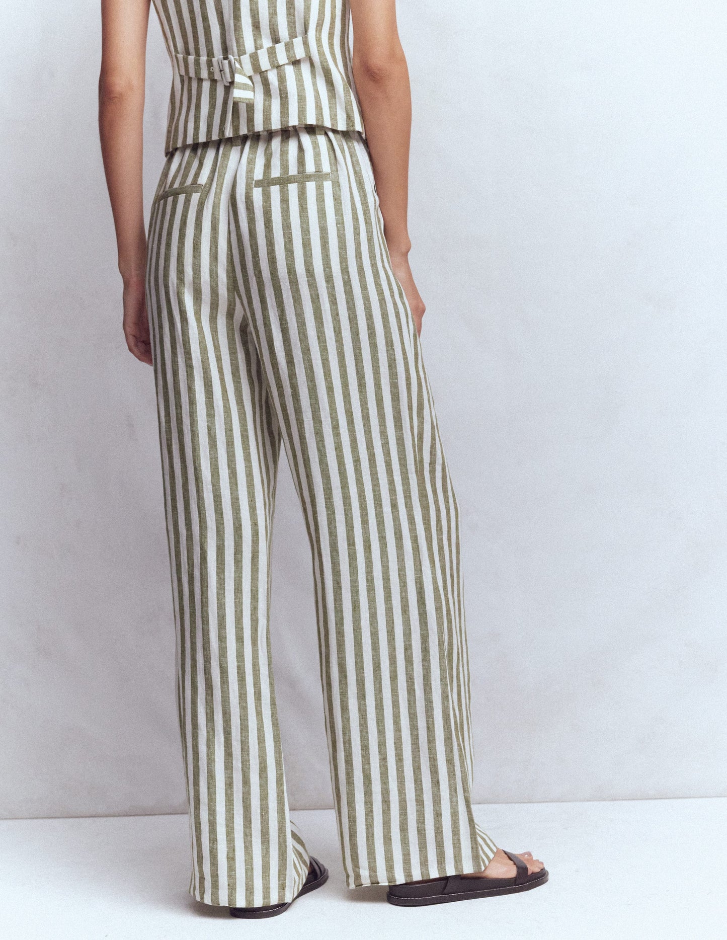 Kensington Linen Trousers-Mayfly Stripe