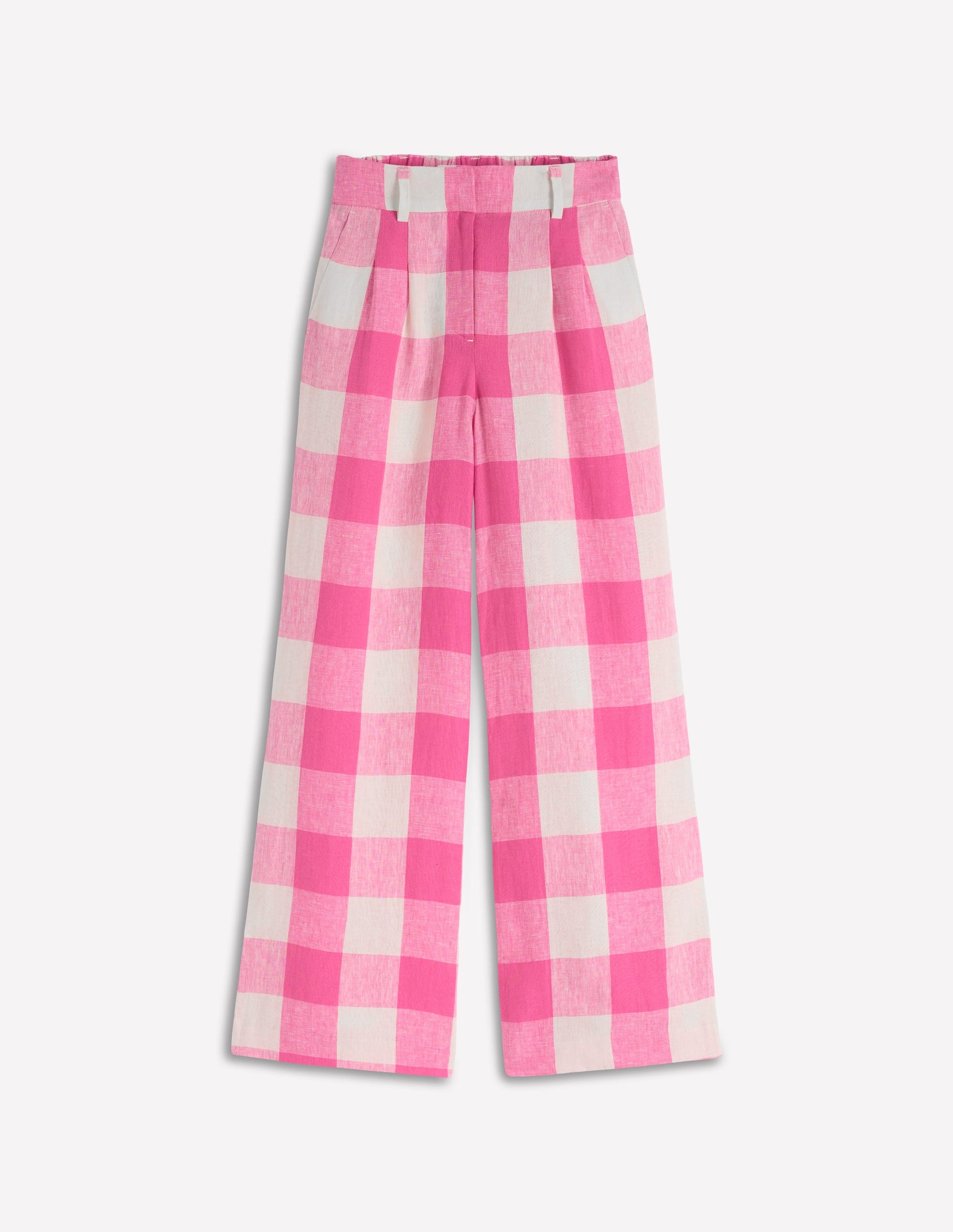 Kensington Linen Trousers-Pink Punch Gingham-6