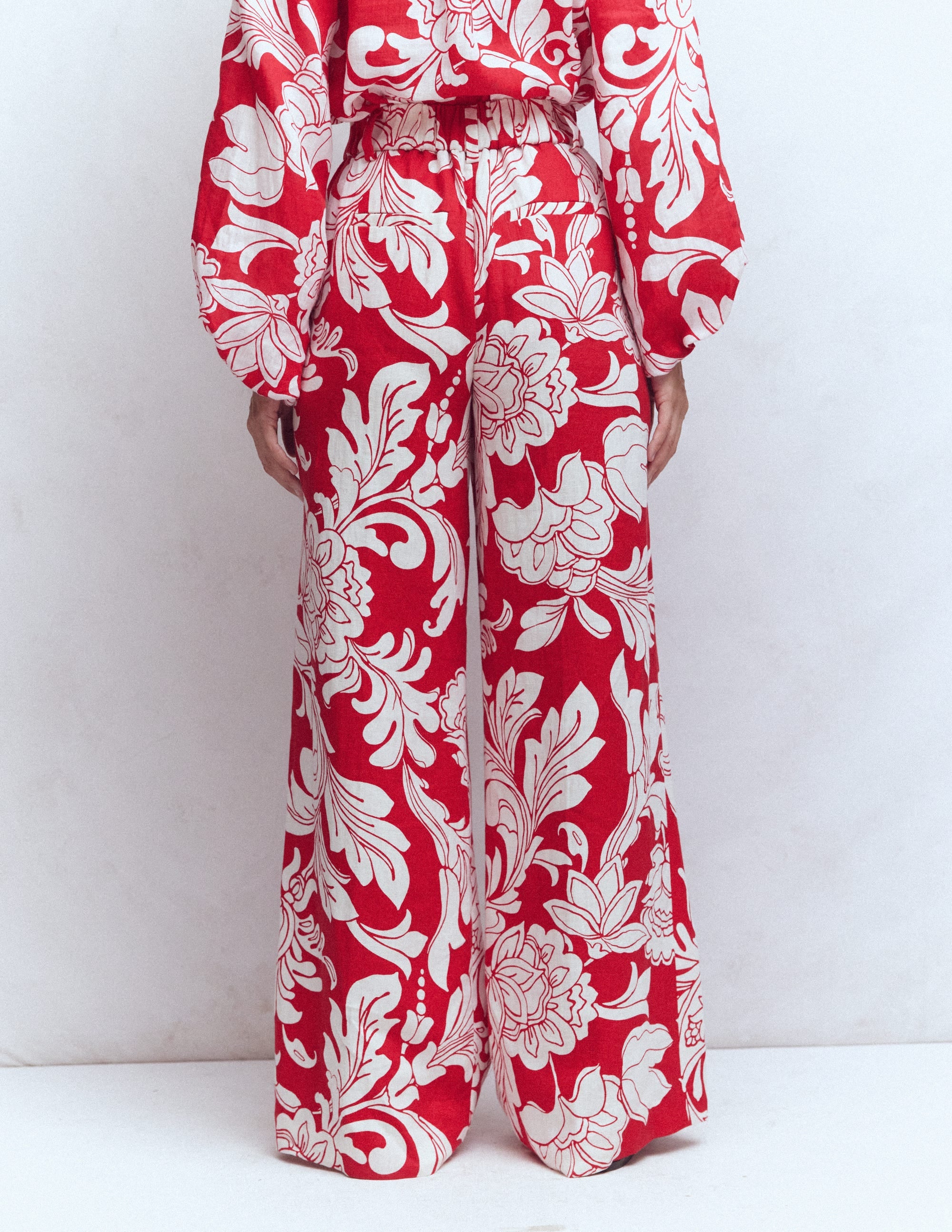 Kensington Linen Trousers-Botanical Flourish - Image 3