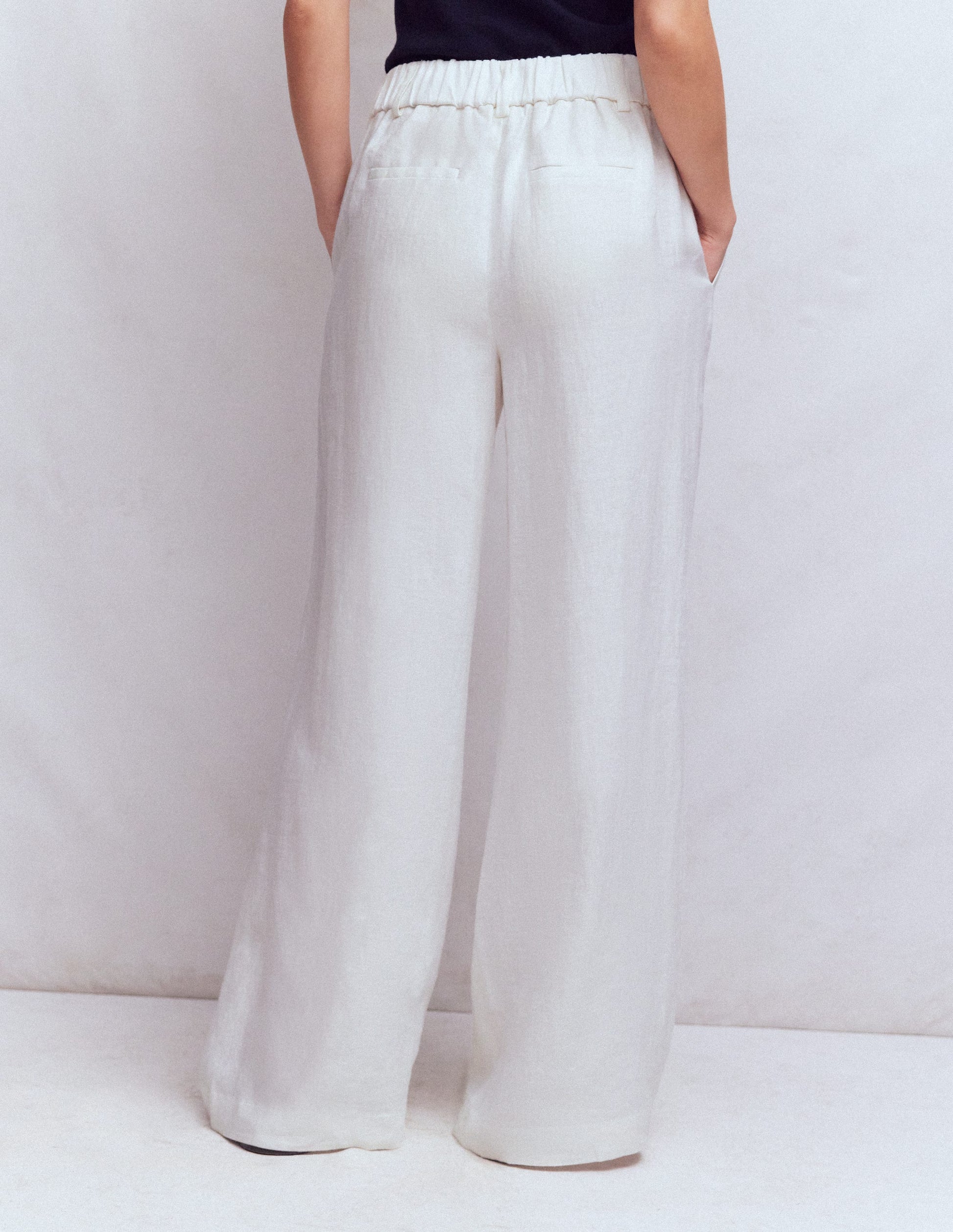 Kensington Linen Trousers-White-3