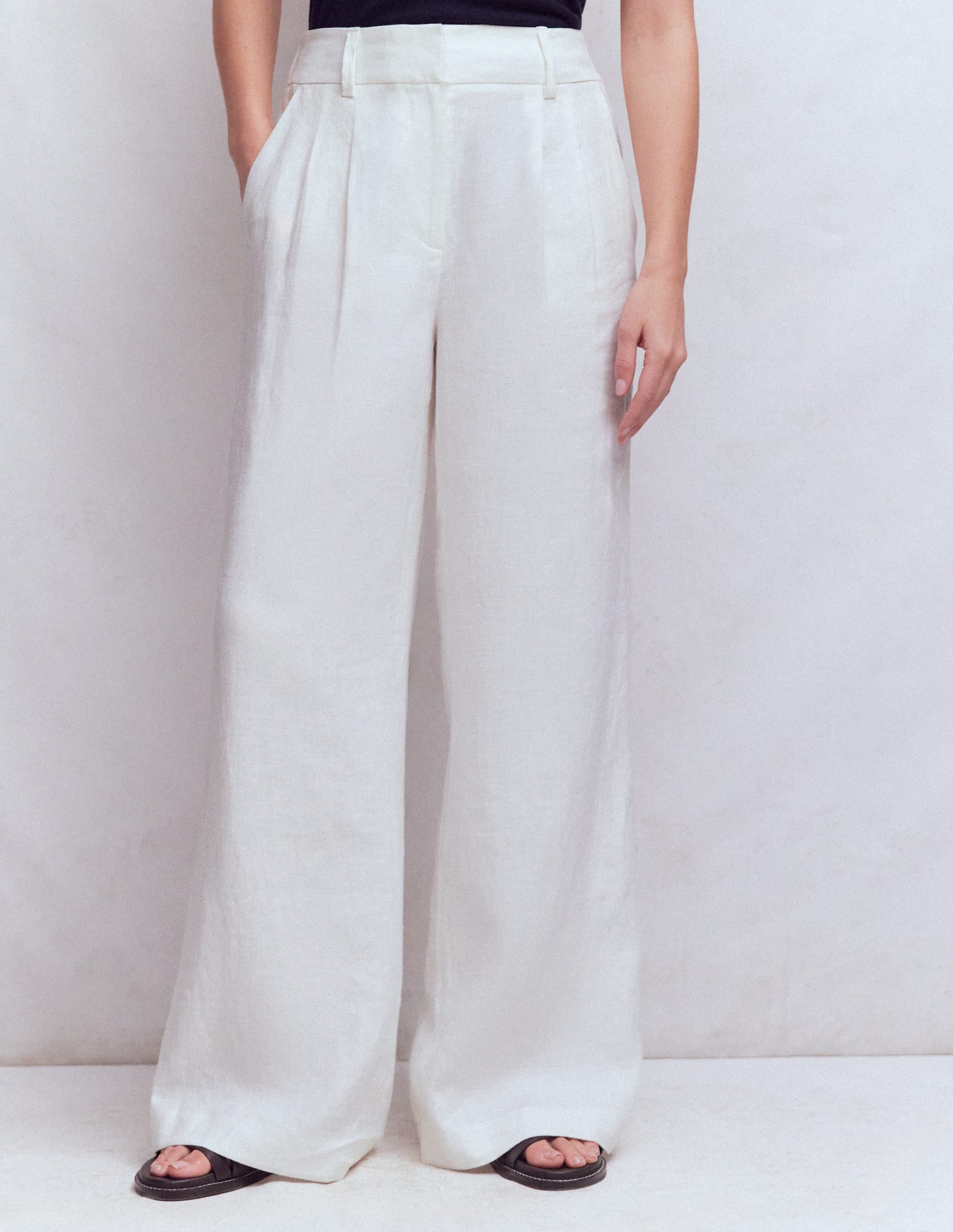 Kensington Linen Trousers-White - Image 4