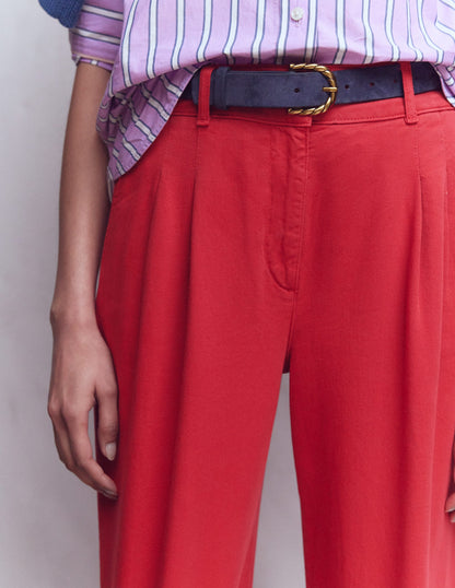 Kensington Wide Leg Trousers-Poppy Red-3