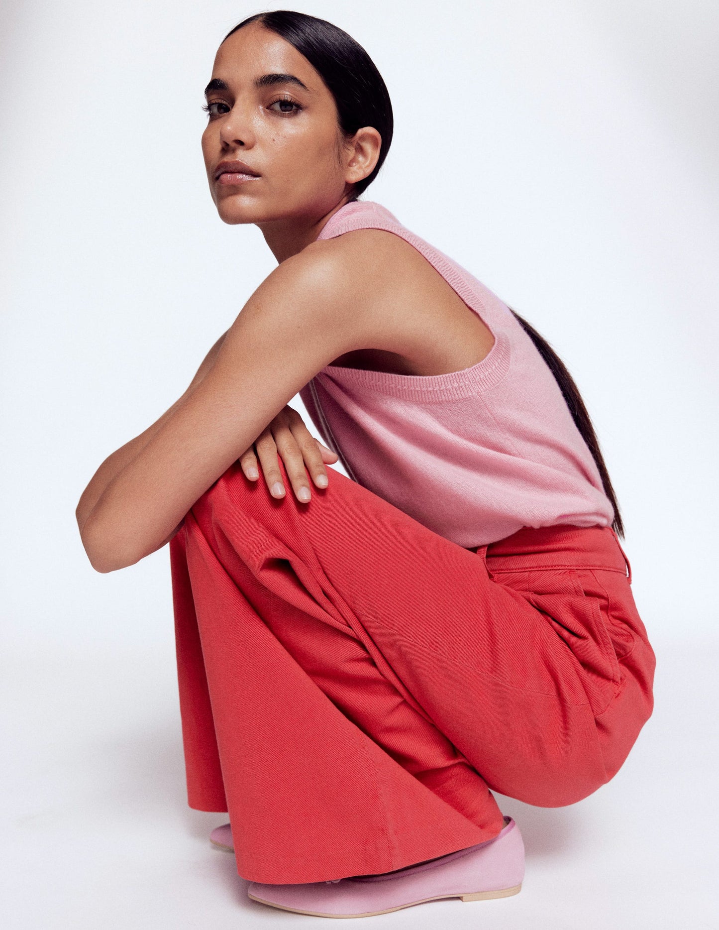 Kensington Wide Leg Trousers-Poppy Red