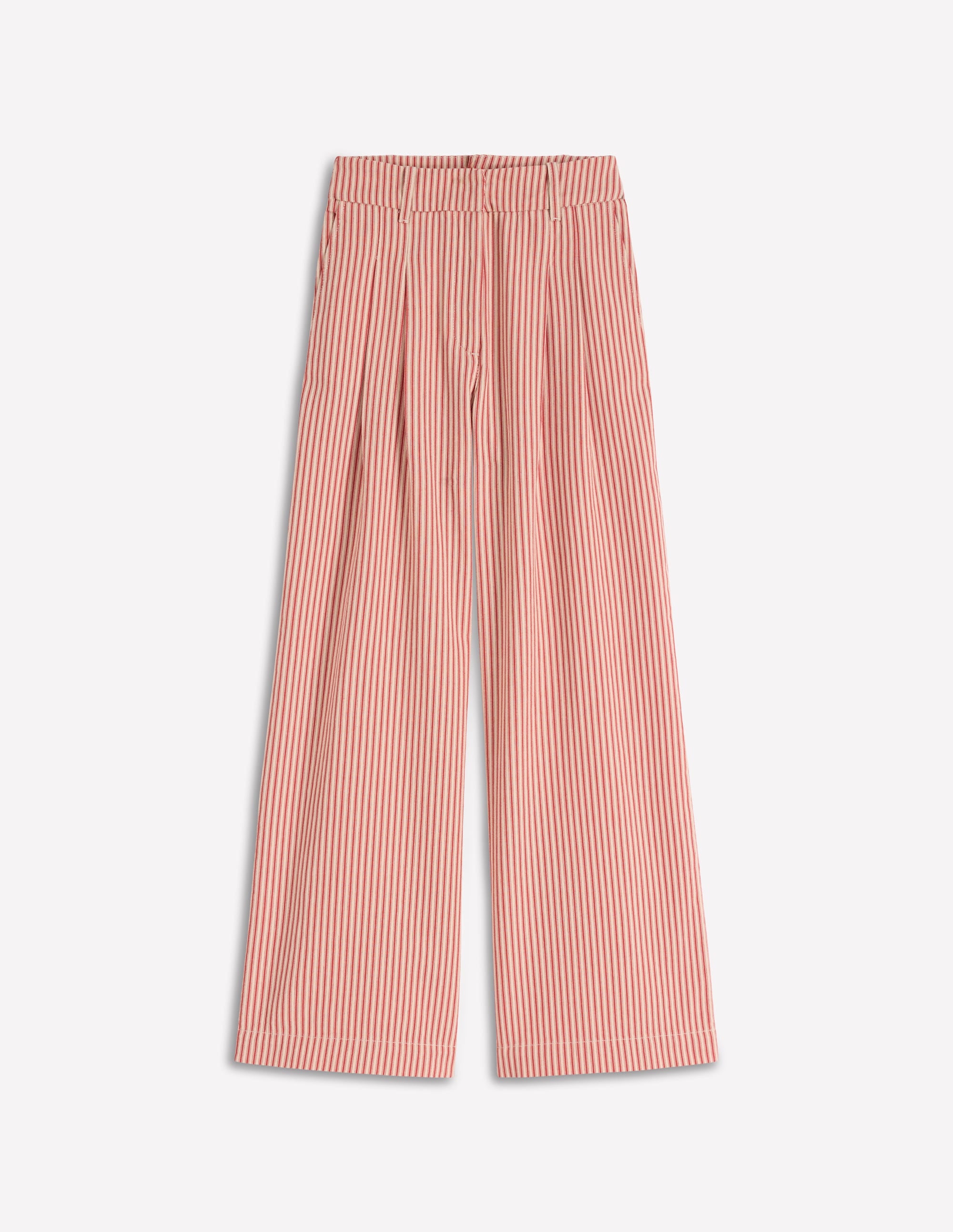 Kensington Wide Leg Trousers-Red Ticking Stripe - Image 6