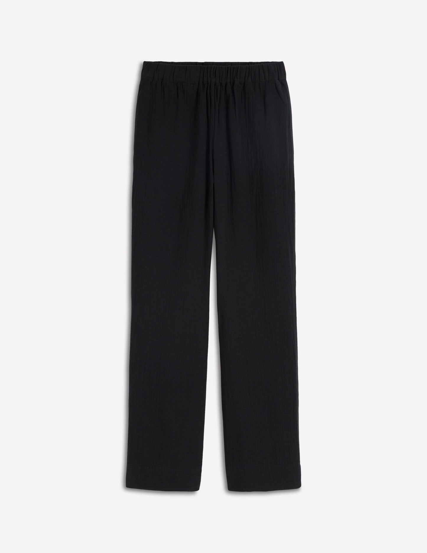 Pull-on Double Cloth Trousers-Black