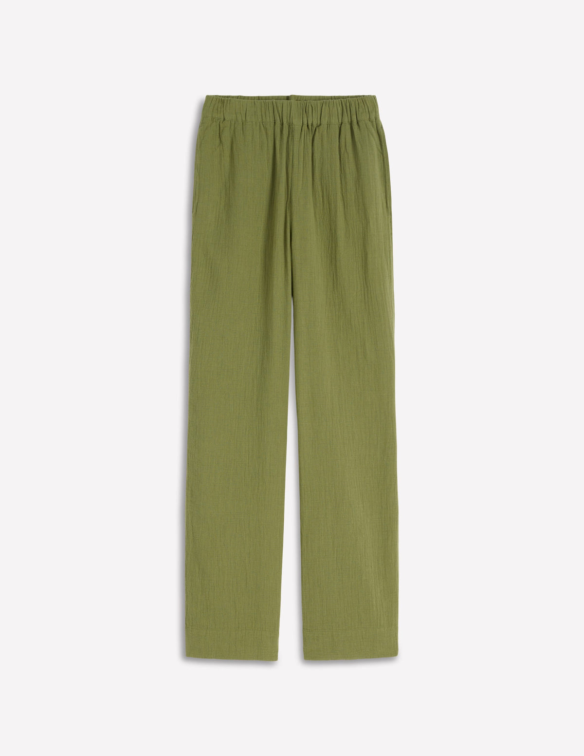 Pull On Double Cloth Trousers-Olive Green - Image 6