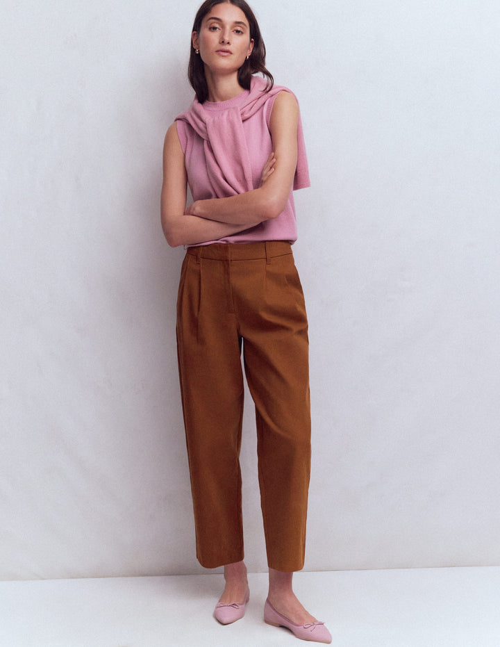 Bloomsbury Cotton Trousers-Russet