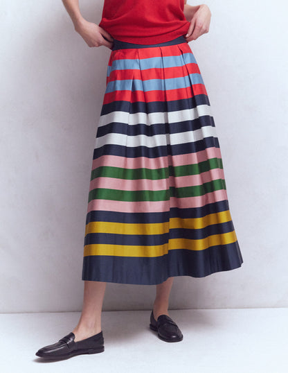 Verity Sateen Skirt-Multi Stripe-5
