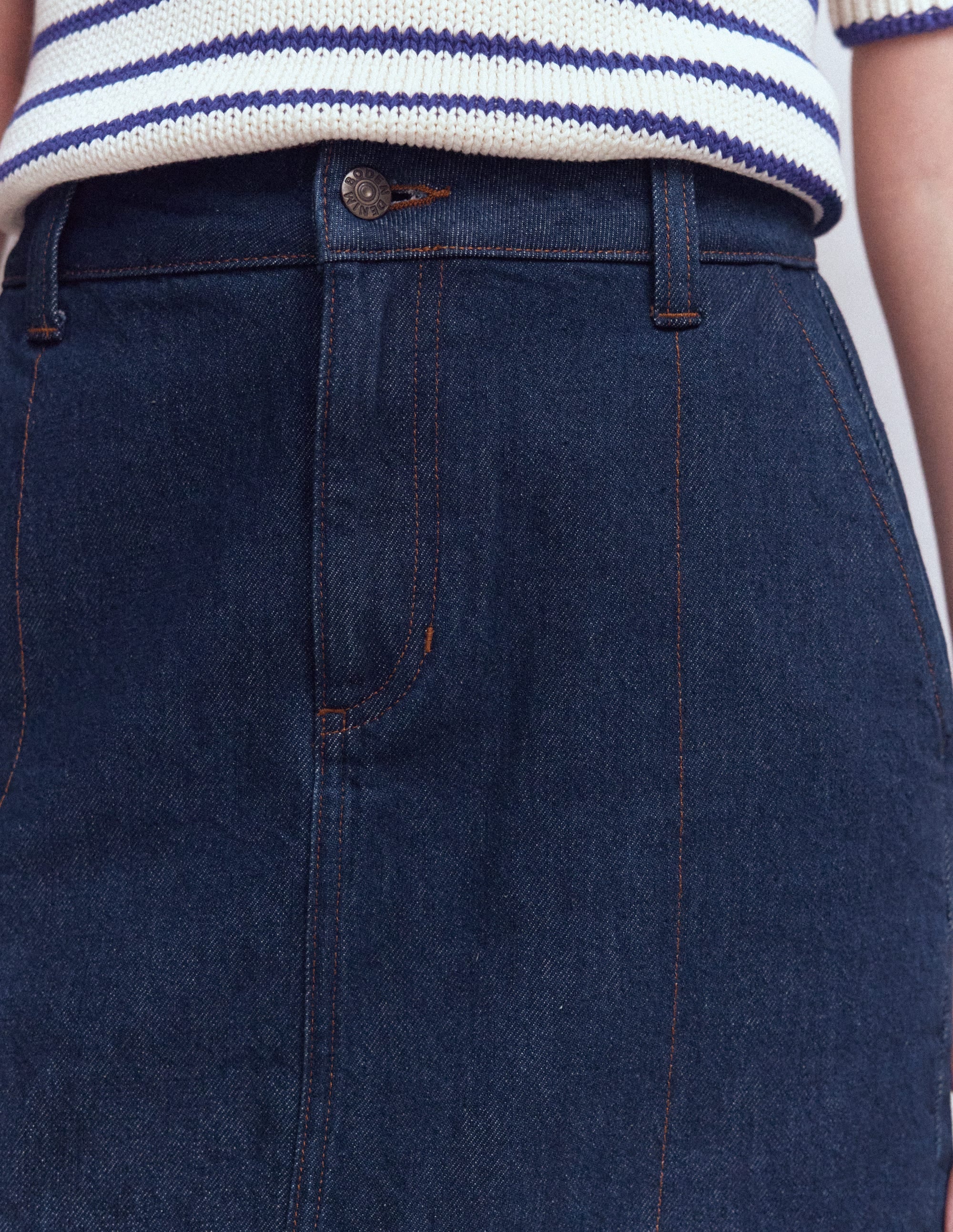 Straight Denim Skirt-Indigo - Image 2