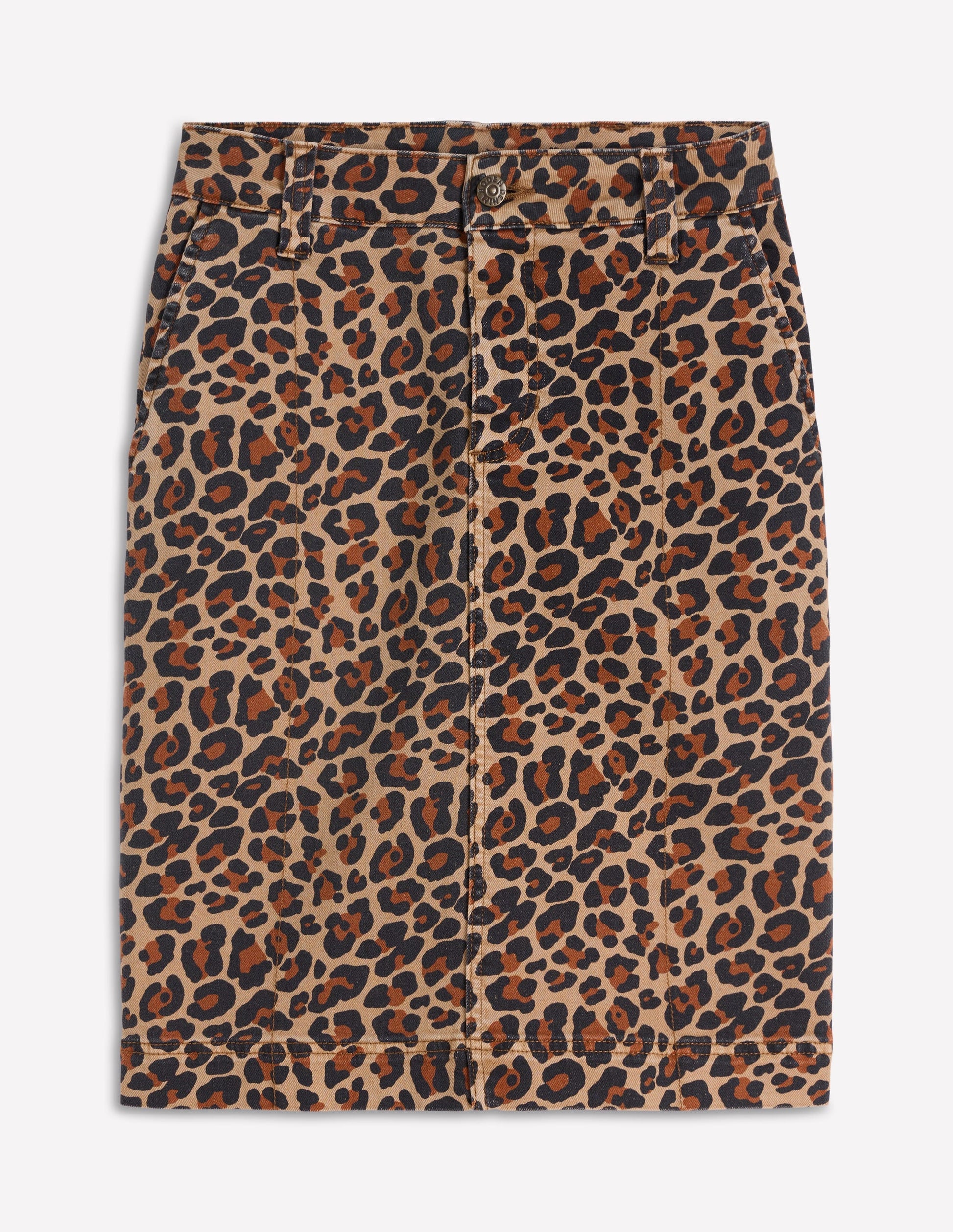 Straight Denim Skirt-Animal Print-6