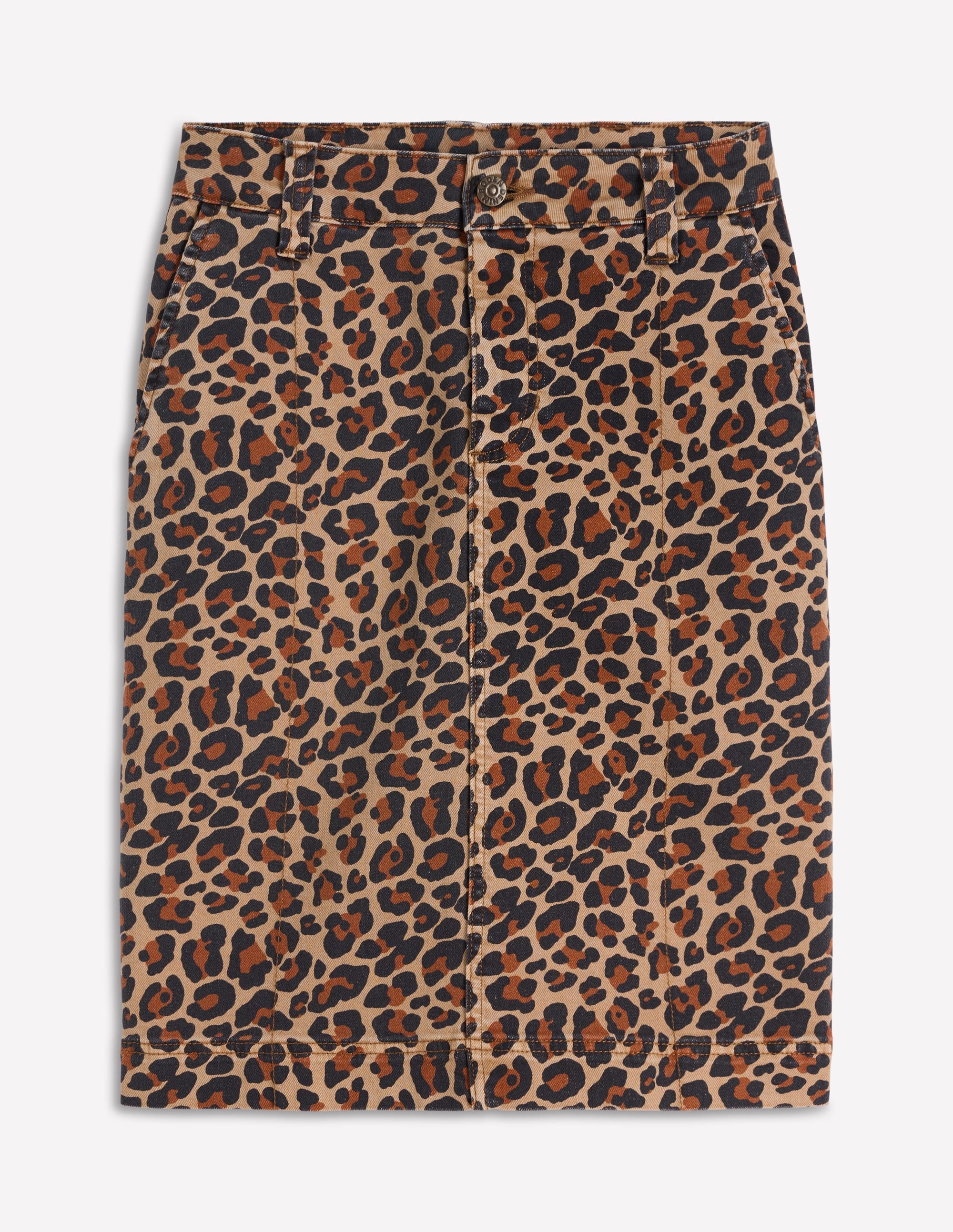 Straight Denim Skirt-Animal Print - Image 6