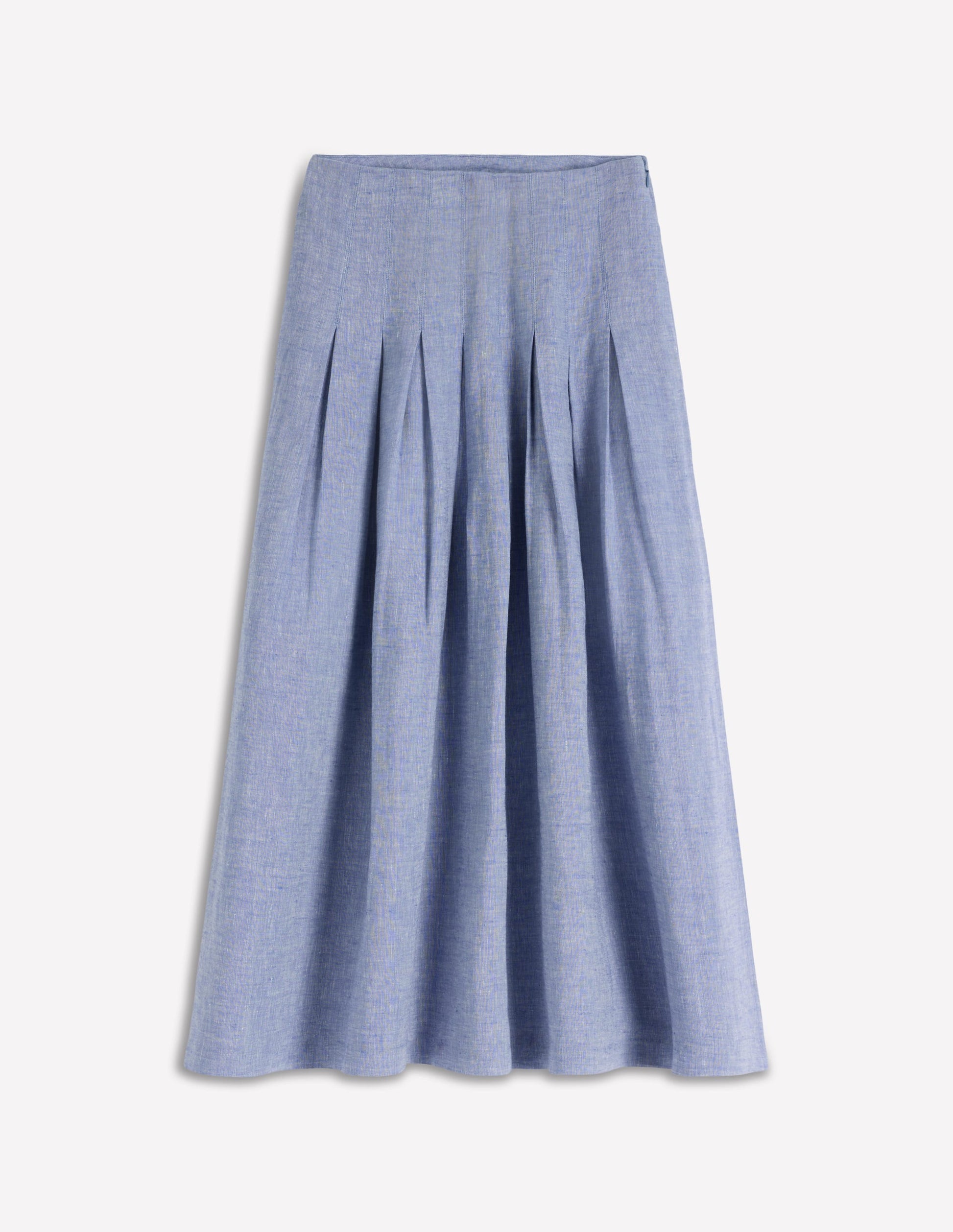 Valentina Linen Skirt-Blue Chambray-6