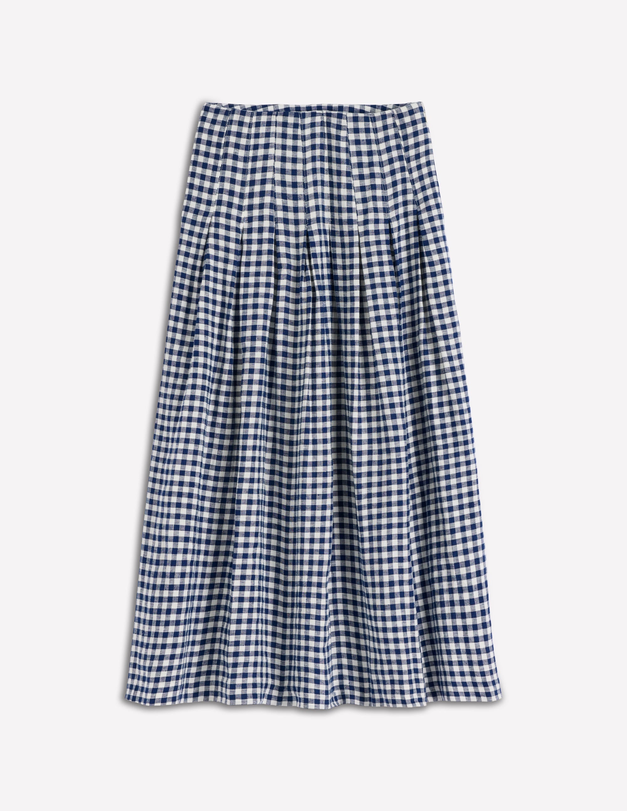 Valentina Linen Skirt-Navy Gingham - Image 7