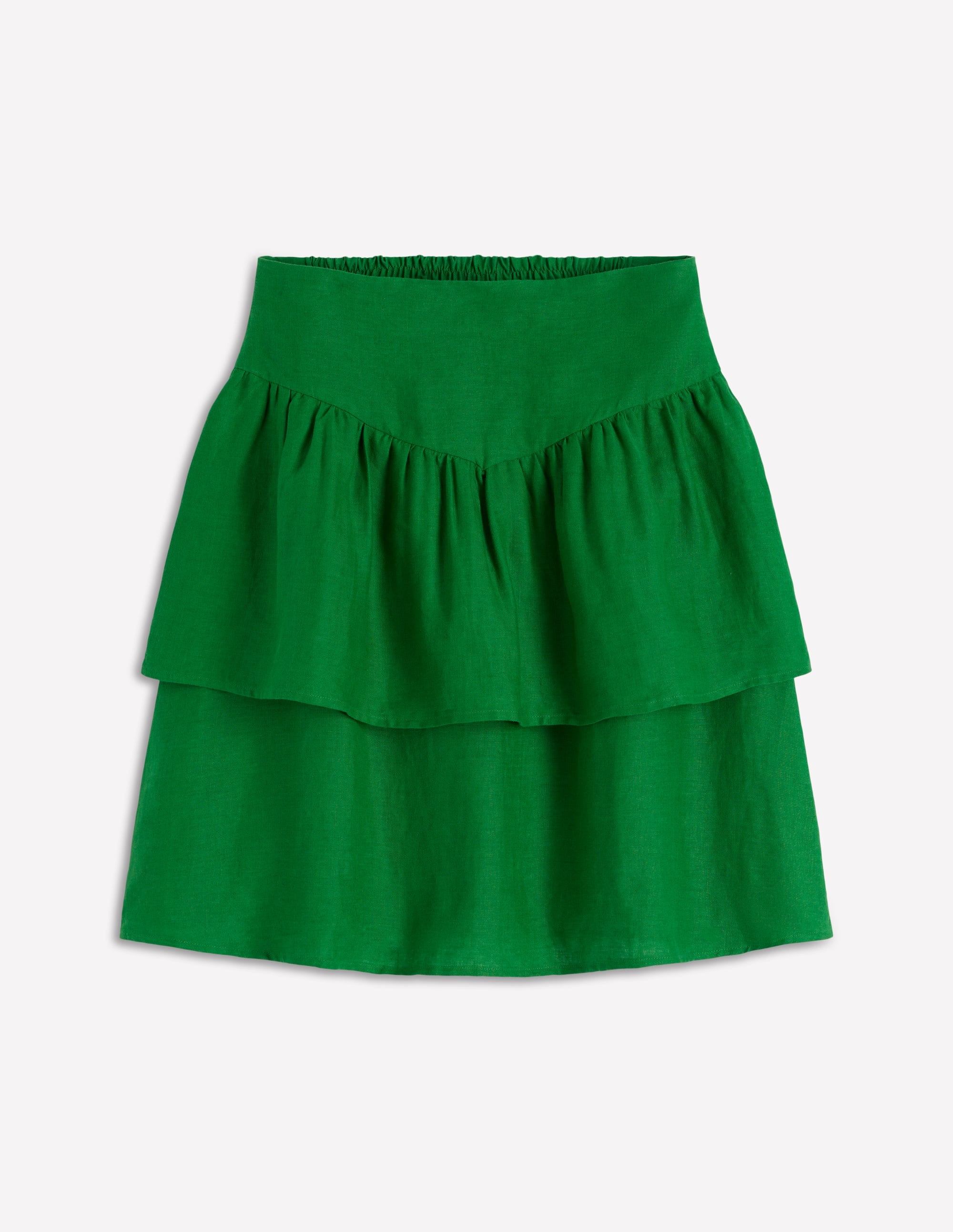 Tiered Linen Skirt-Highland Green - Image 6