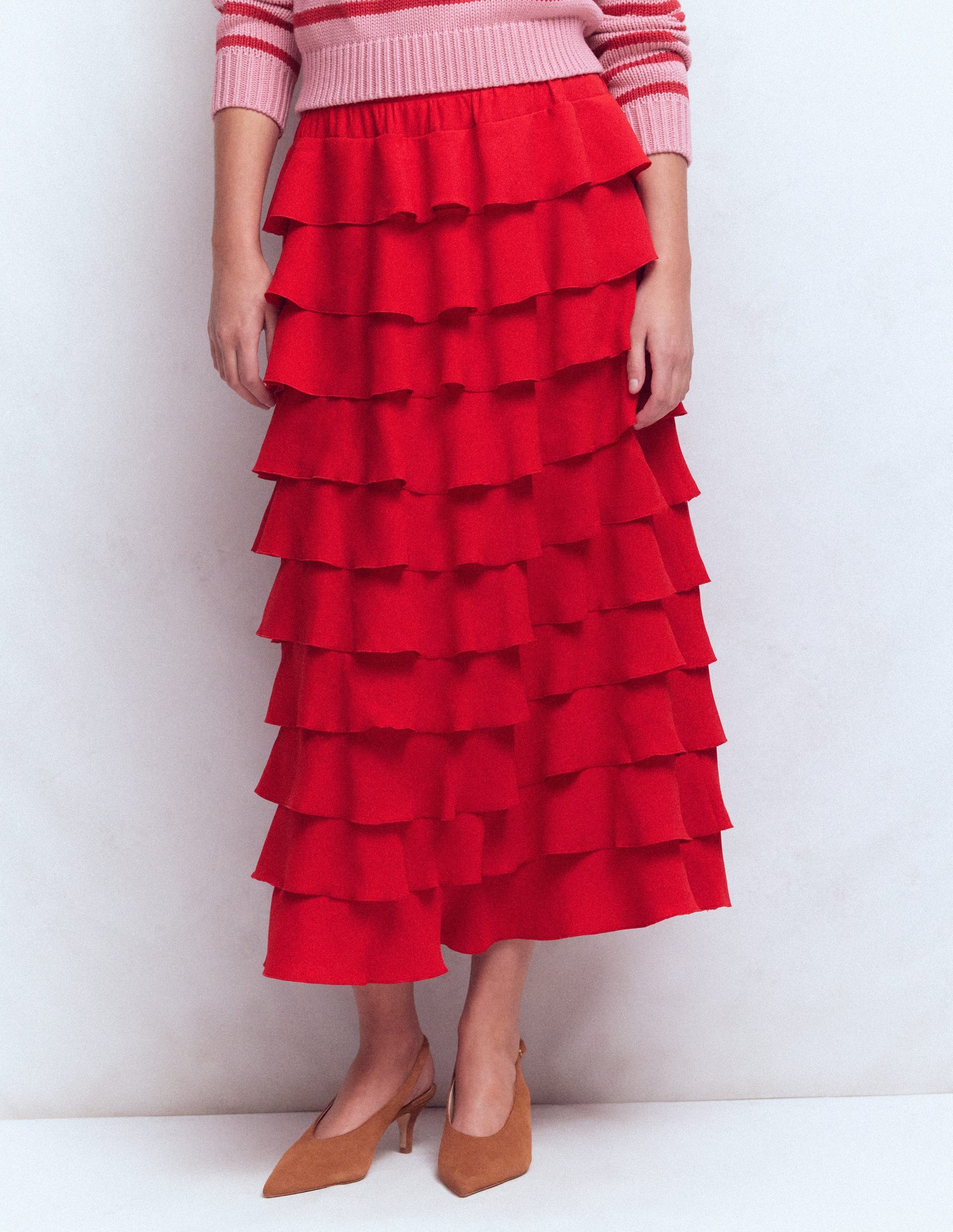 Tiered Maxi Skirt-Salsa-4