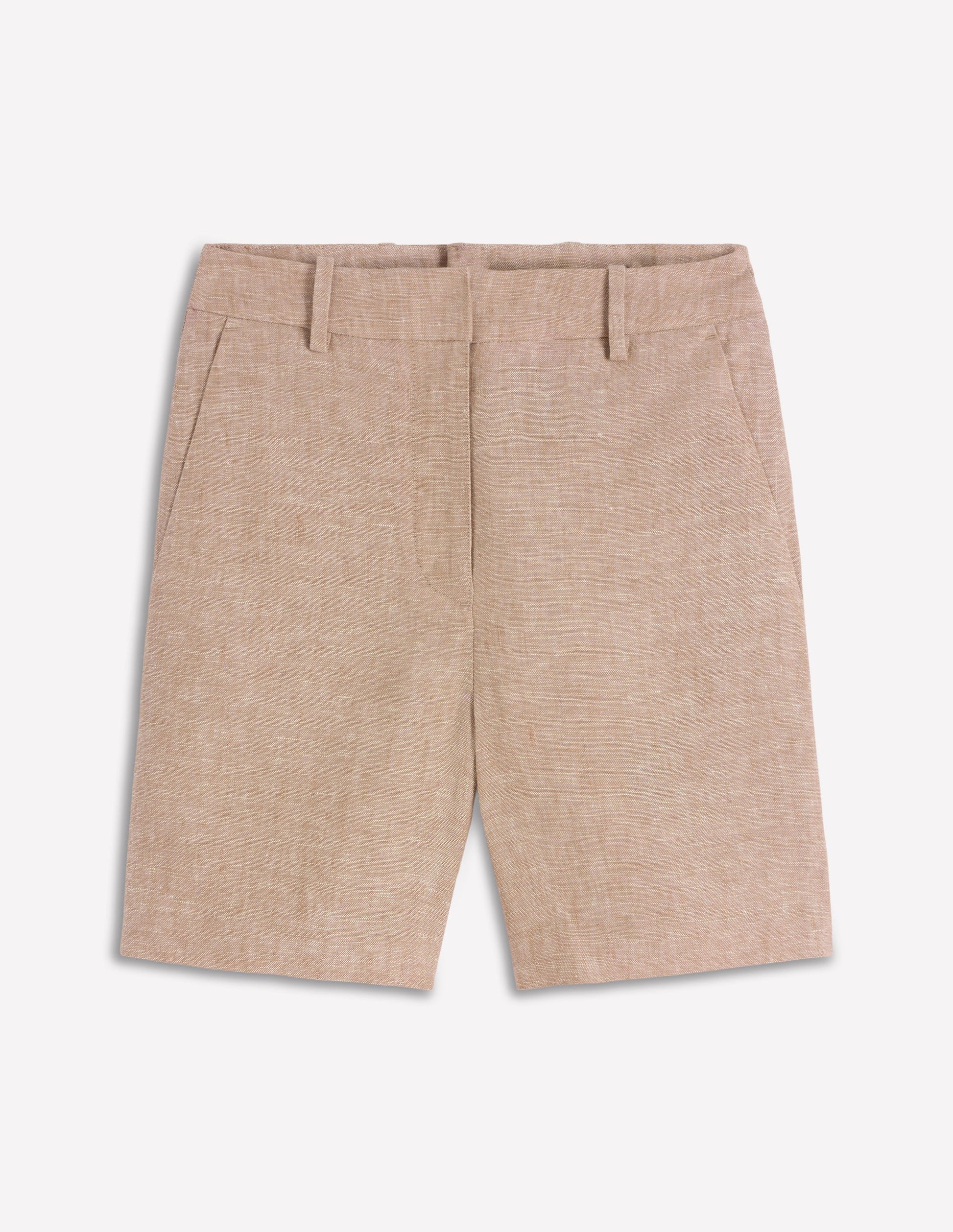 Belgravia Linen Shorts-Cappuccino Chambray-6