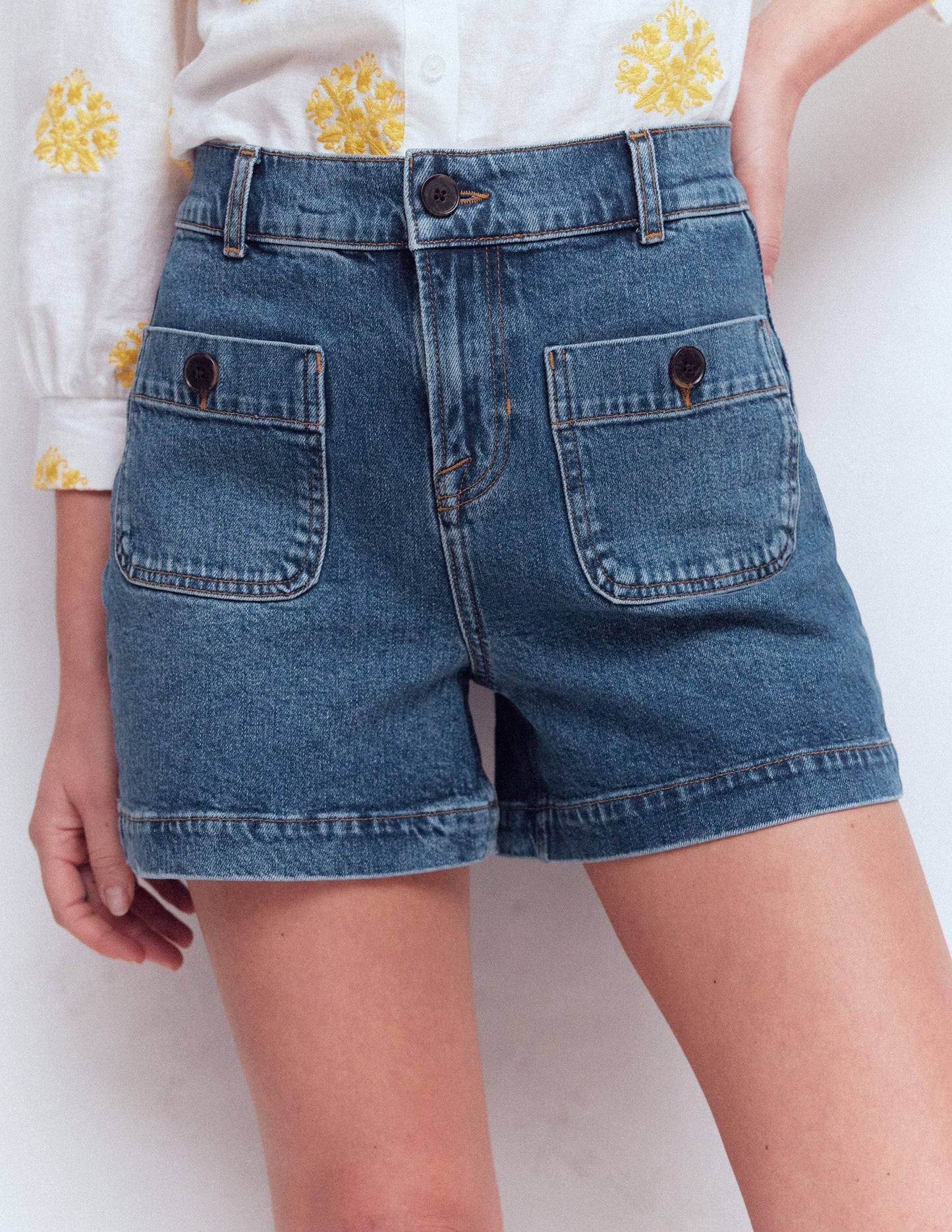 Primrose Denim Shorts-Mid Vintage