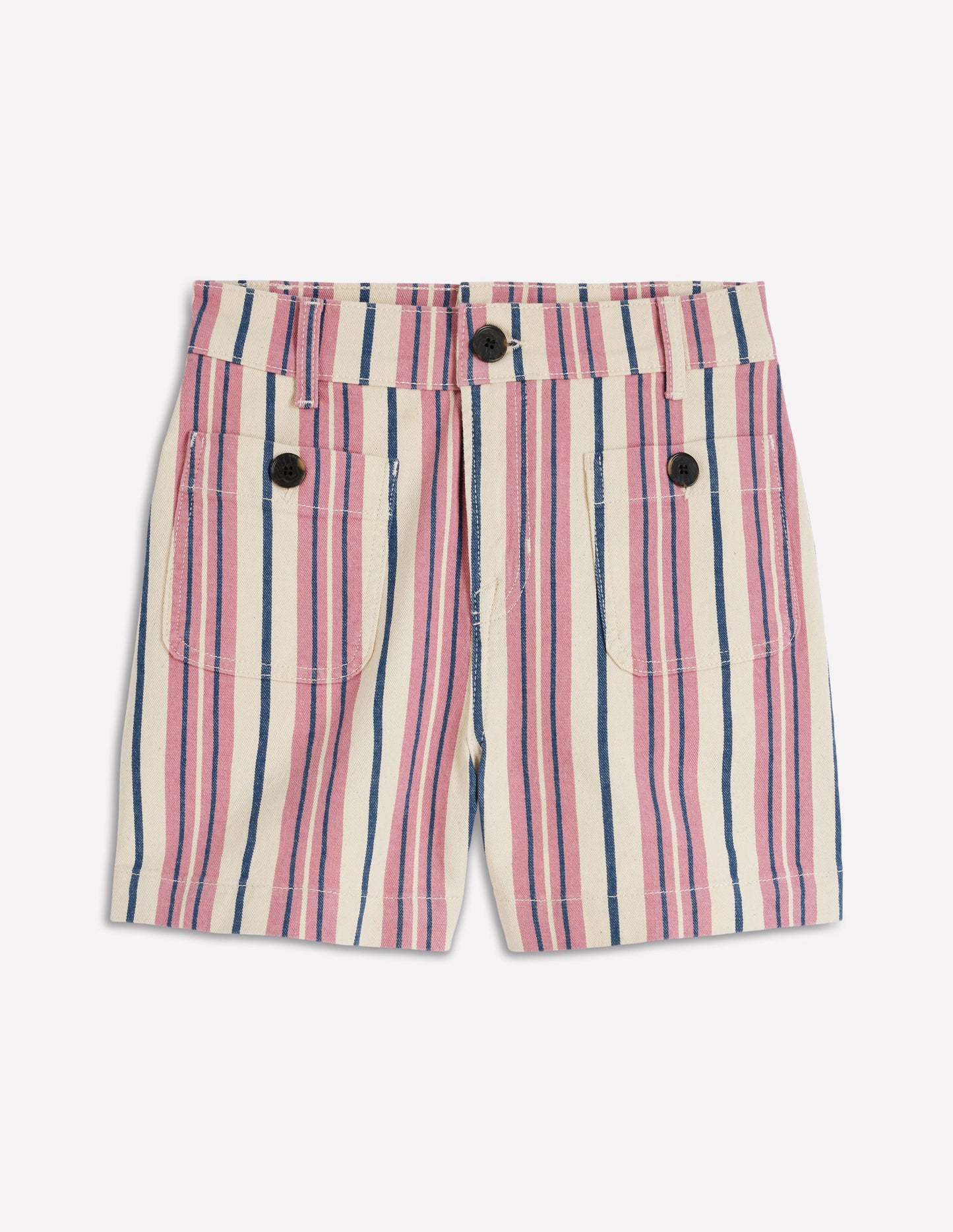 Primrose Denim Shorts-Pink Stripe